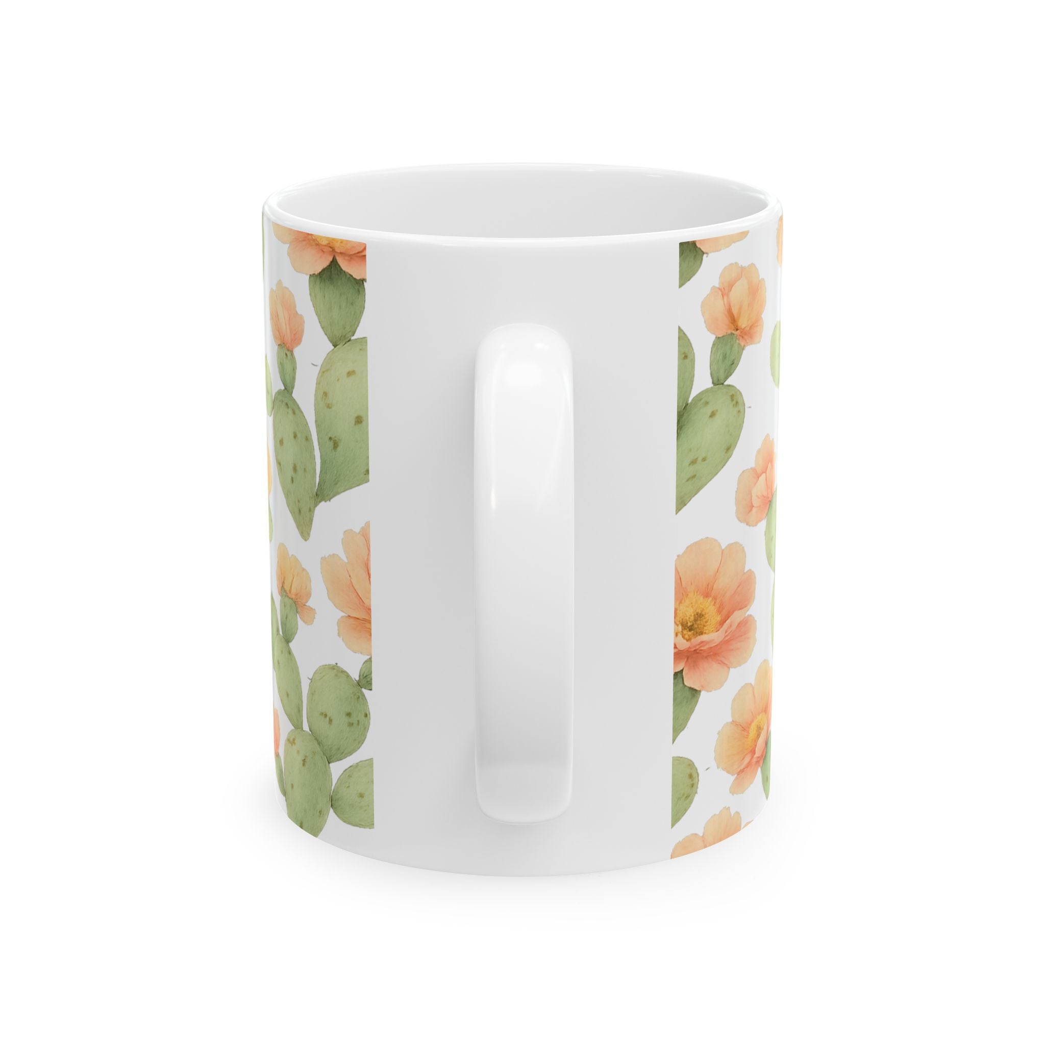 Watercolor Blooming Cactus Flowers Pattern Coffee Mug | Cactus Lover Gift | Ceramic Mug