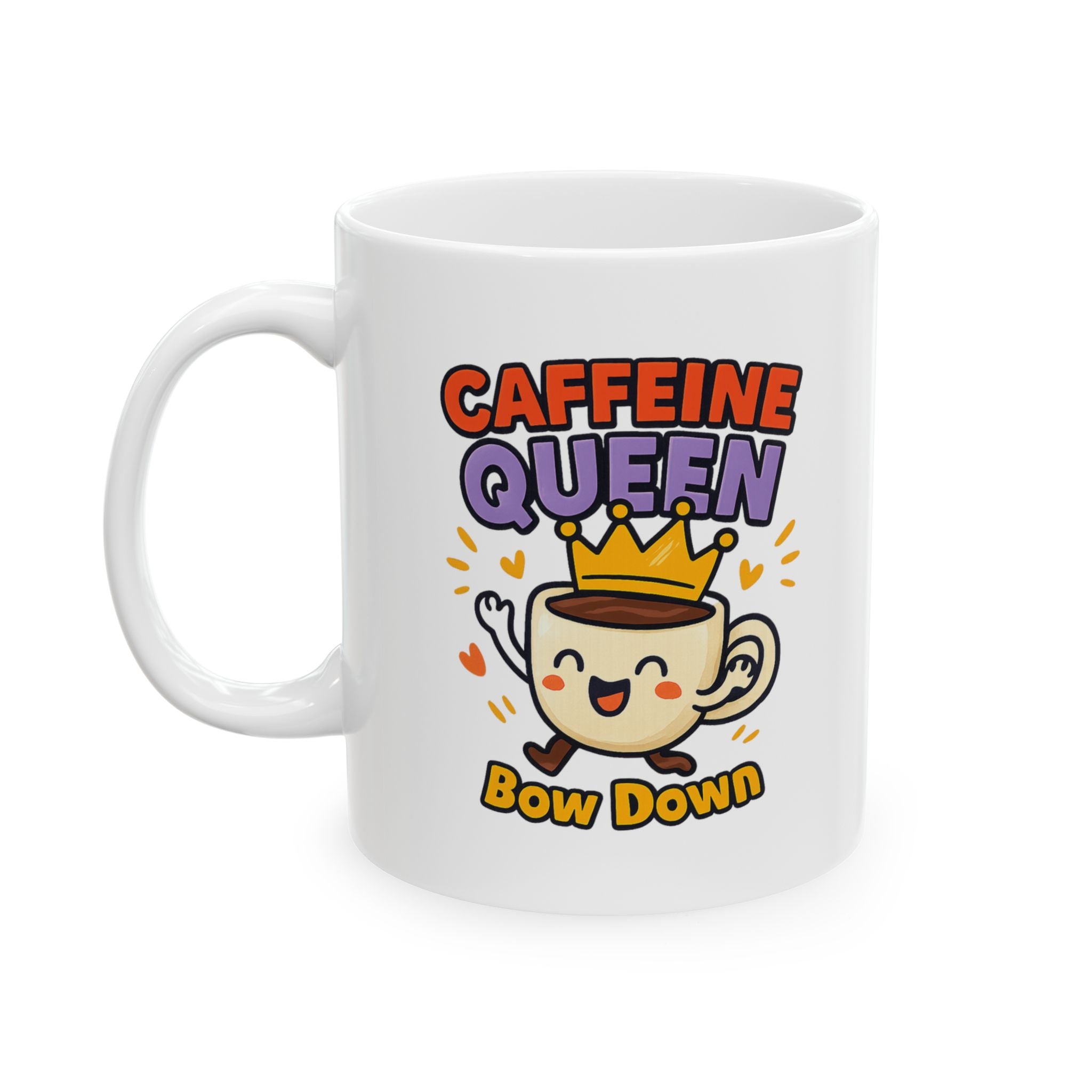 Caffeine Queen Title Earned Daily Coffee Mug | Funny Coffee Gift | Ceramic Mug