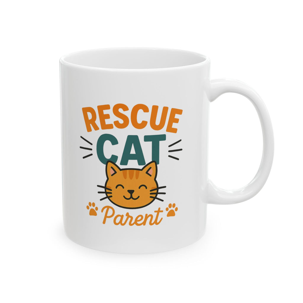 Saved By A Rescue Cat Coffee Mug | Funny Rescue Pet Gift | Ceramic Mug