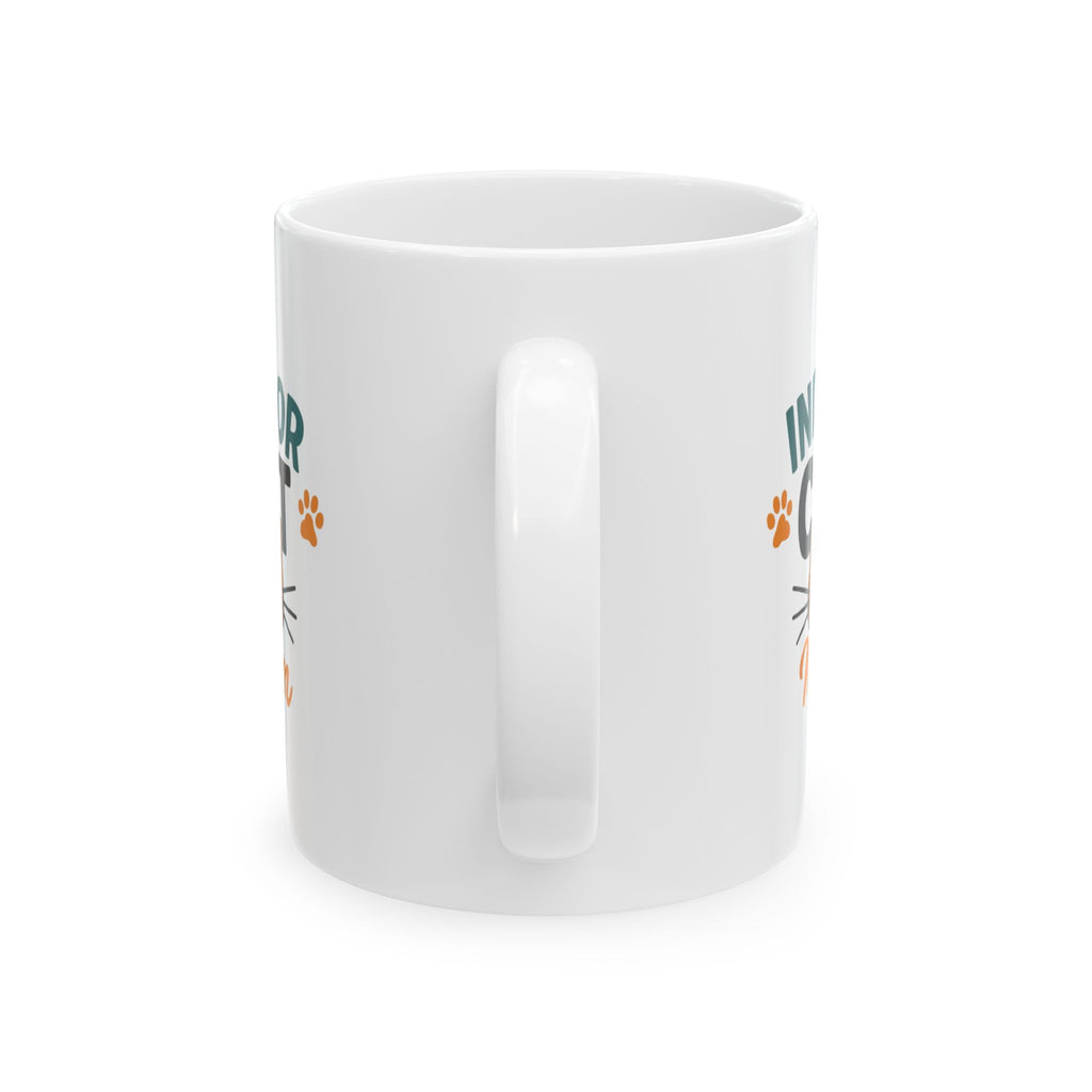 Indoor Cat Zero Drama Maximum Cuddles Coffee Mug | Cat Lover Gift | Ceramic Mug