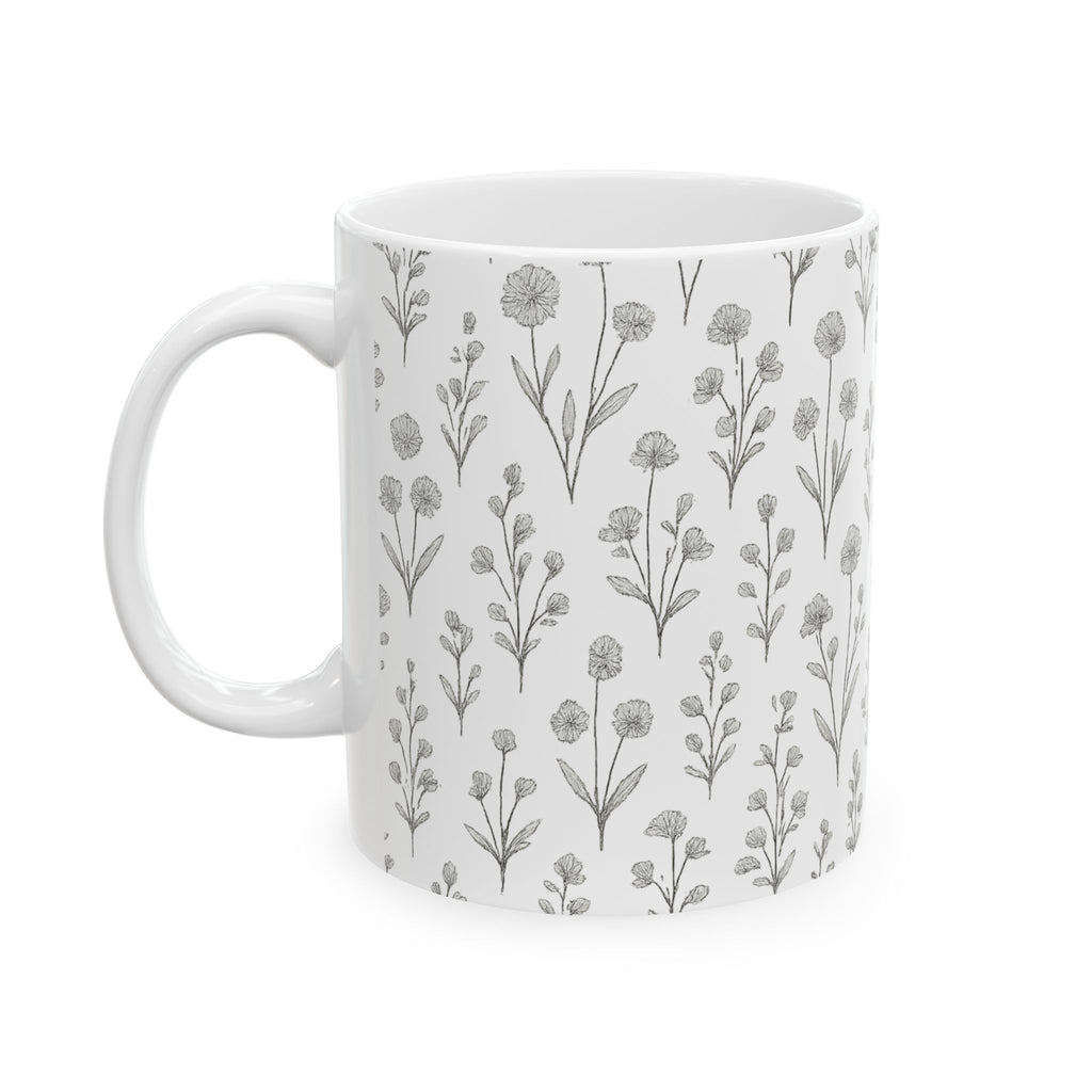 Delicate Wildflower Meadow Full Wrap Coffee Mug | Flowers Gift | Ceramic Mug