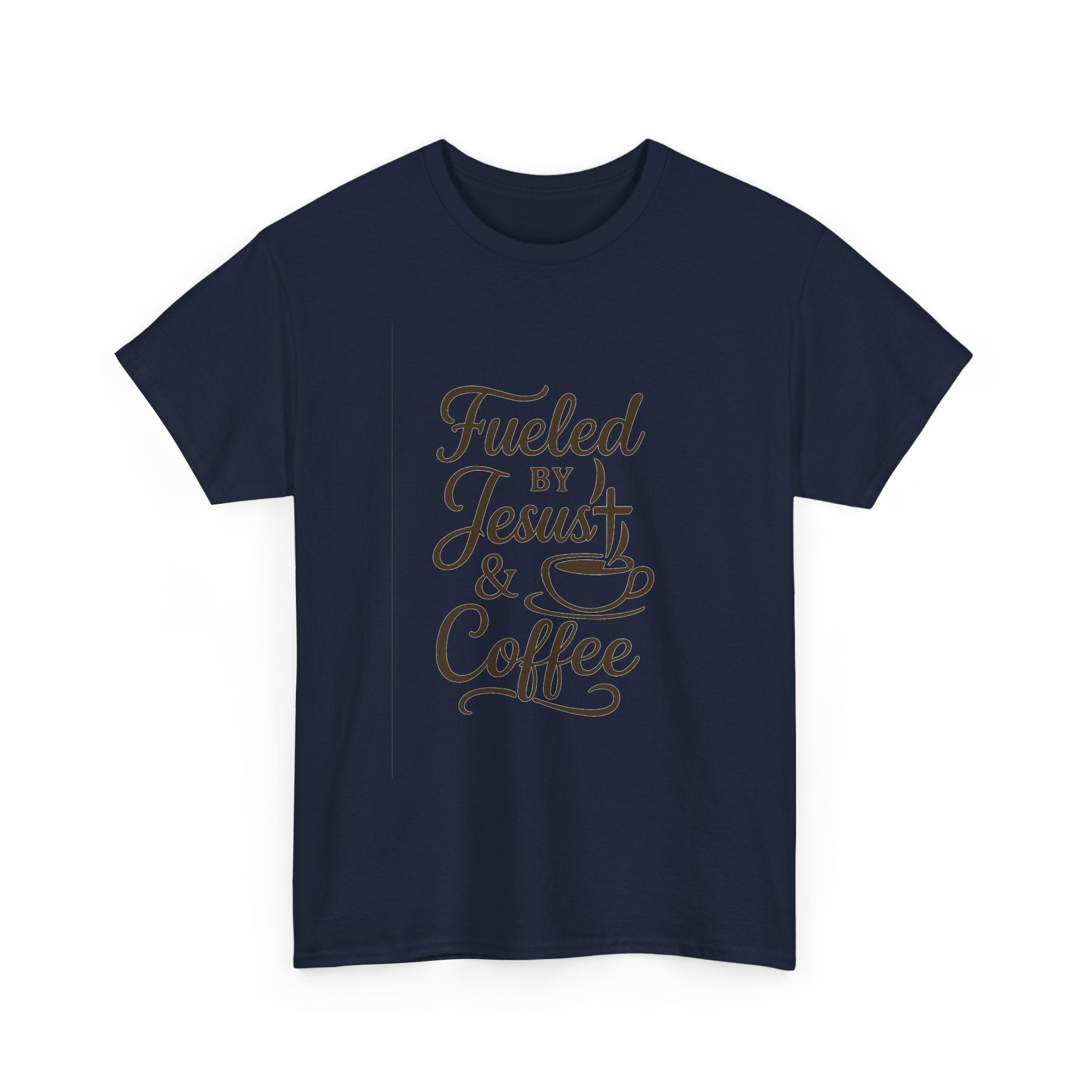 Fueled By Jesus And Coffee Faith T-Shirt | Coffee Lover Gift | Graphic Tee