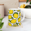 Bold Lemons Pattern Coffee Mug | Fruit Lover Gift | Ceramic Mug