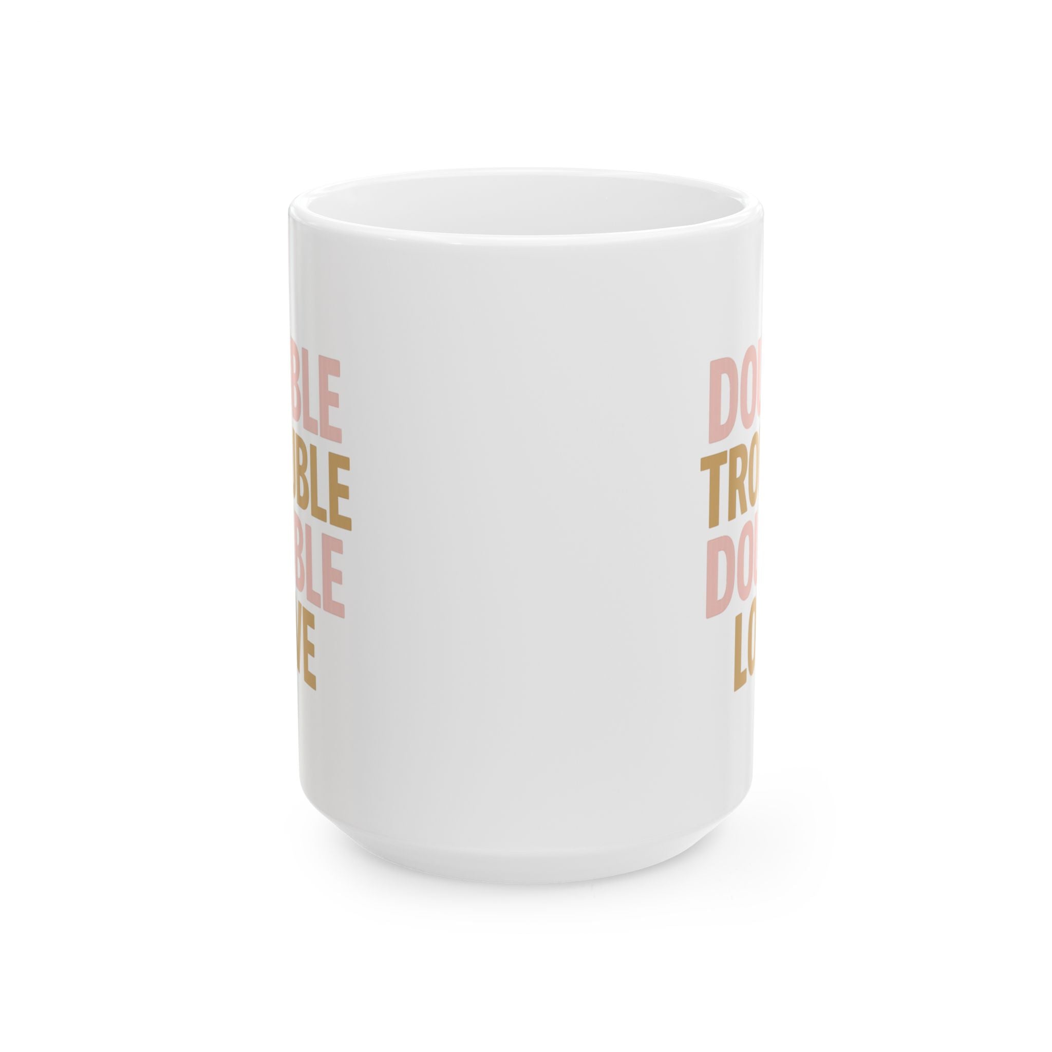 Twin Mom Double Trouble Double Love Coffee Mug | Gift for Mom | Ceramic Mug