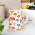 Watercolor Colorful Mushrooms Full Wrap Coffee Mug | Mushrooms Gift | Ceramic Mug