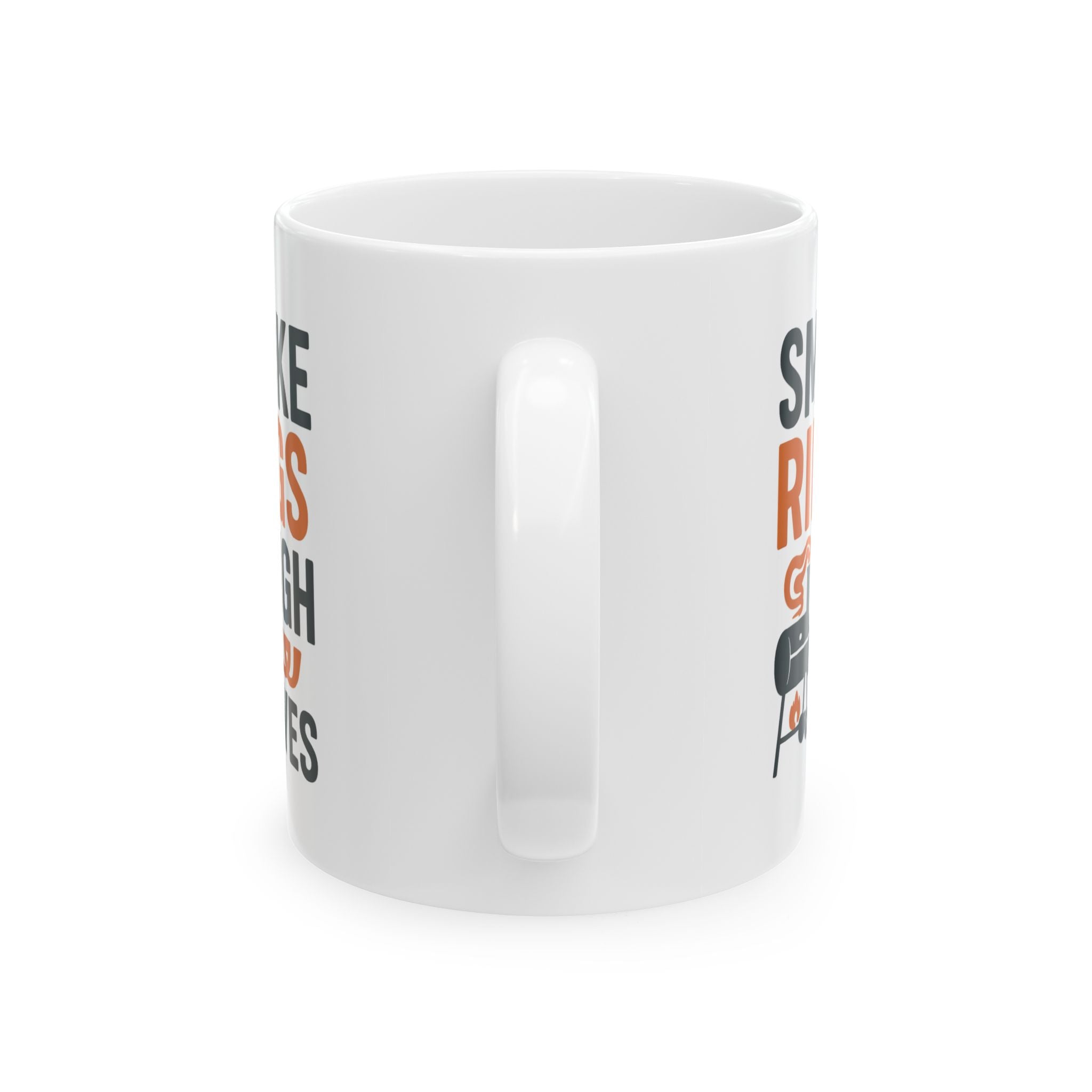 Grill Master Smoke Rings And High Fives Coffee Mug | Unique Gift | Ceramic Mug