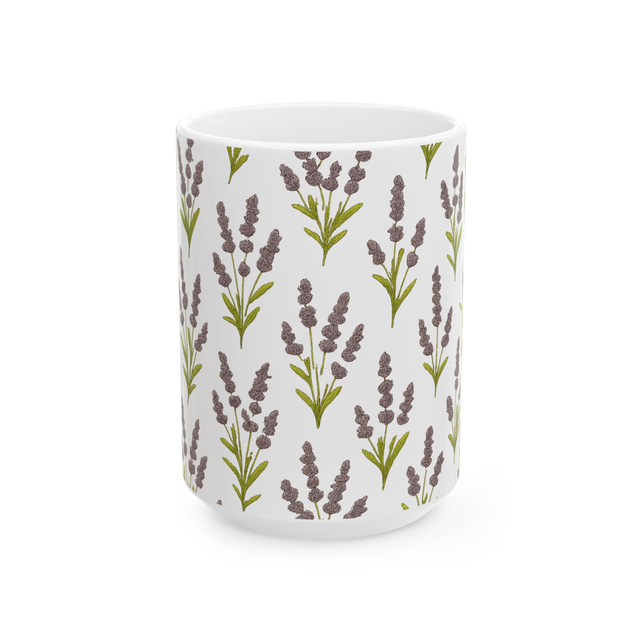 Vintage Lavender Sprigs Full Wrap Coffee Mug | Flowers Gift | Ceramic Mug