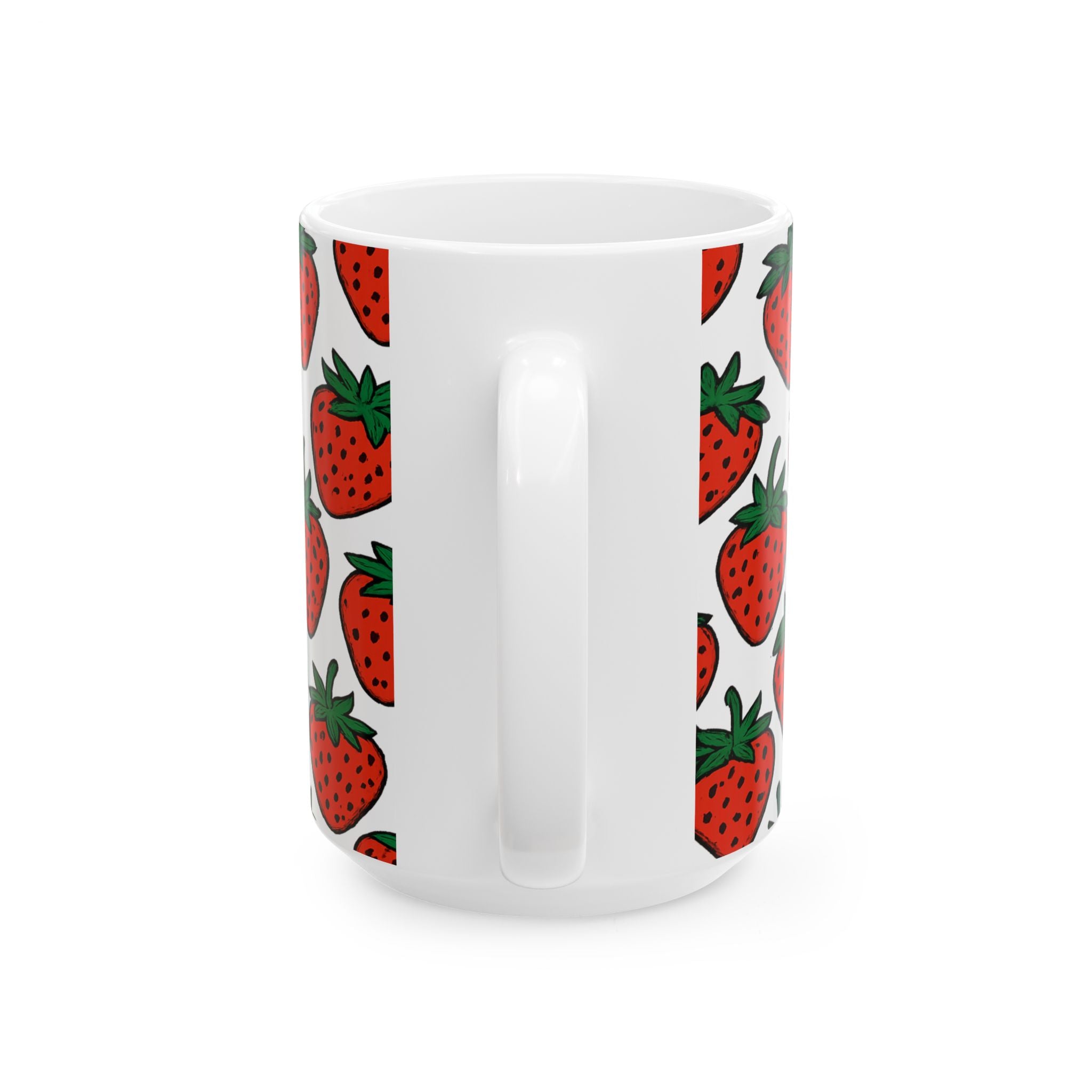 Bold Strawberries Pattern Coffee Mug | Fruit Lover Gift | Ceramic Mug