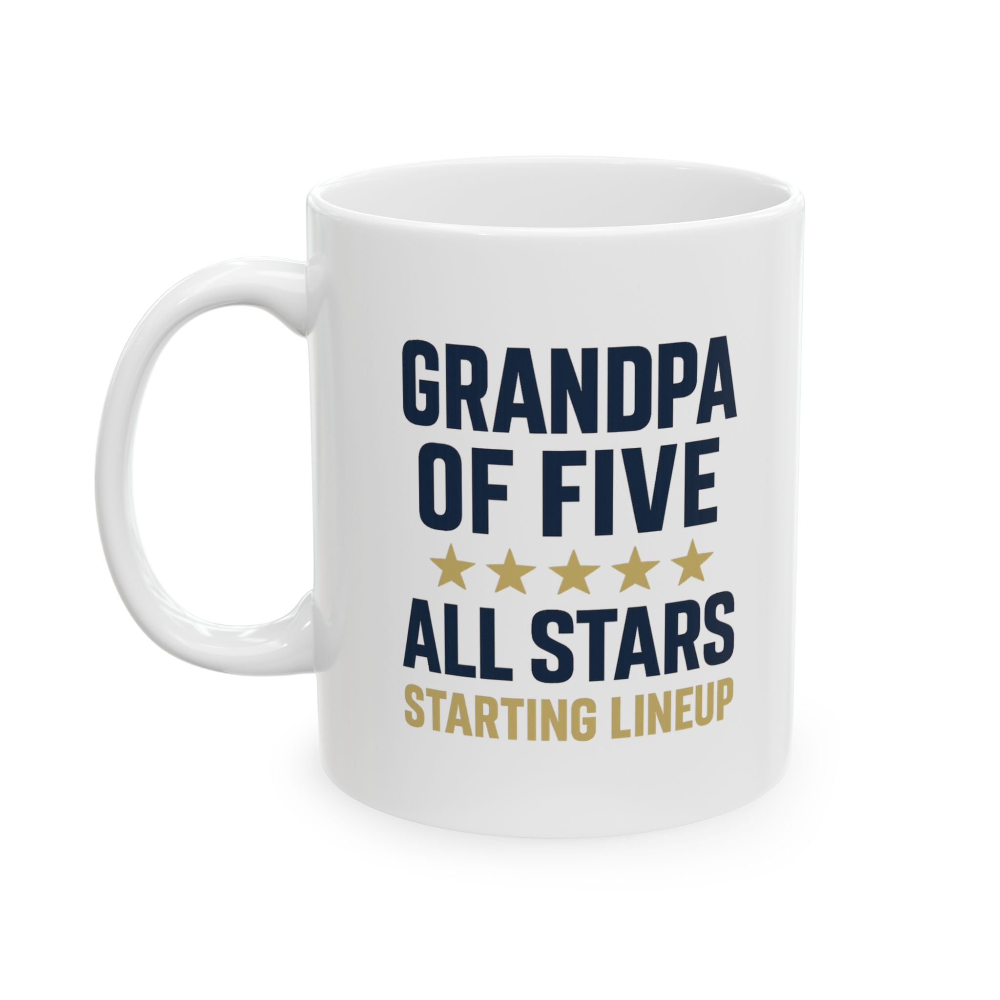 Grandpa Of Five All Stars Starting Lineup Coffee Mug | Gift for Grandpa | Ceramic Mug