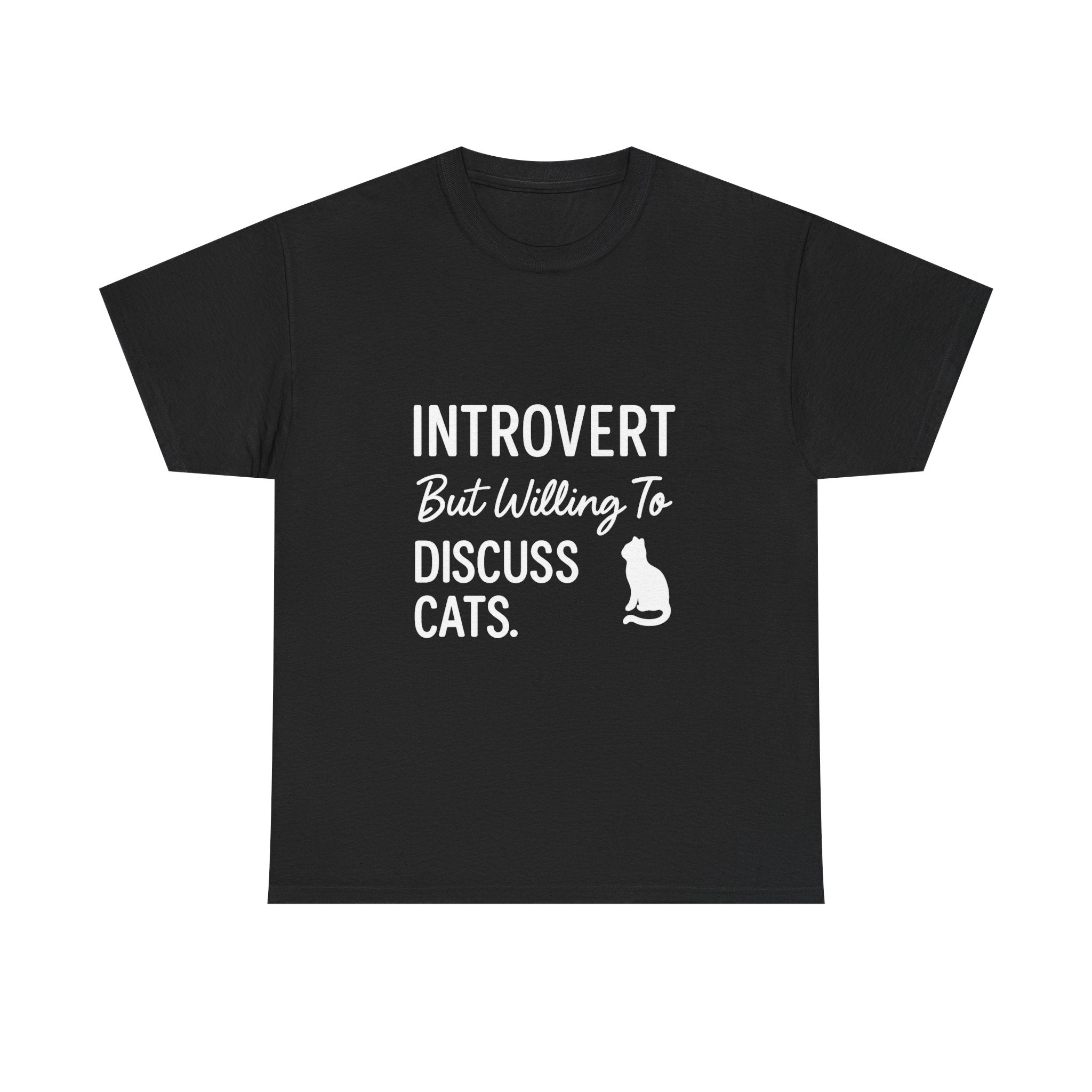 Introvert But Willing To Discuss Cats T-Shirt | Cat Lover Gift | Graphic Tee