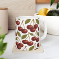 Botanical Cherries Full Wrap Coffee Mug | Fruit Gift | Ceramic Mug