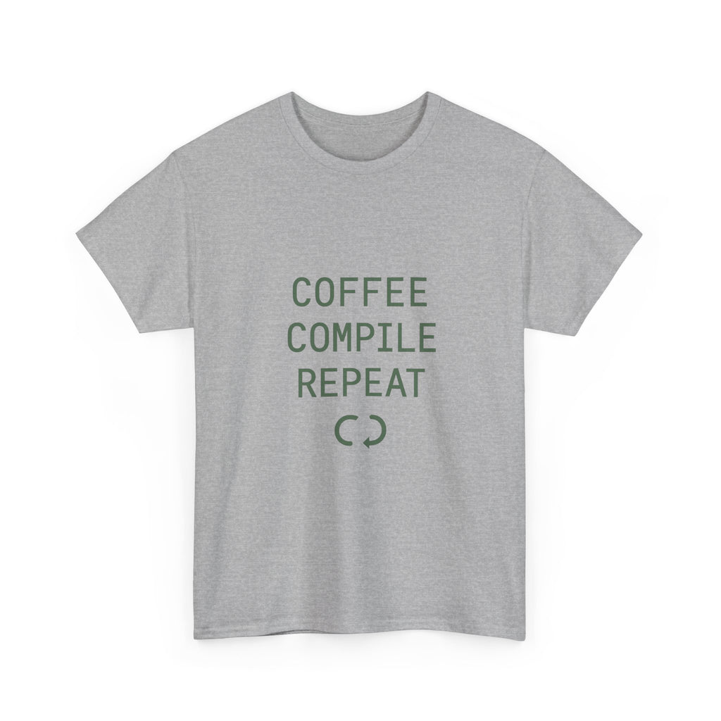 Programmer Coffee Compile Repeat T-Shirt | Programmer Gift | Graphic Tee