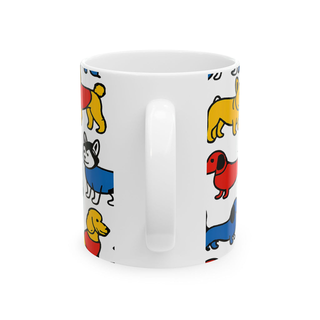 Bold Dogs In Sweaters Full Wrap Coffee Mug | Dogs Gift | Ceramic Mug