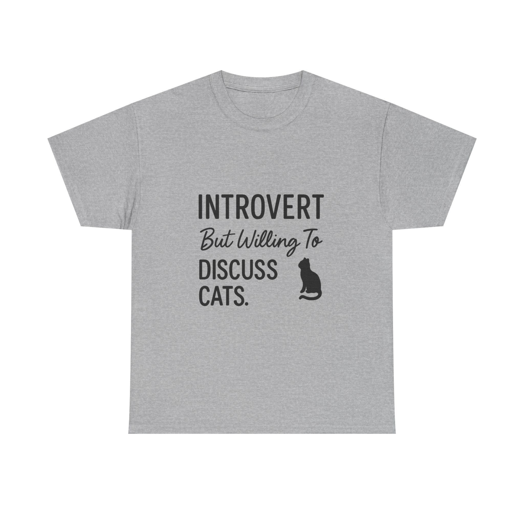 Introvert But Willing To Discuss Cats T-Shirt | Cat Lover Gift | Graphic Tee
