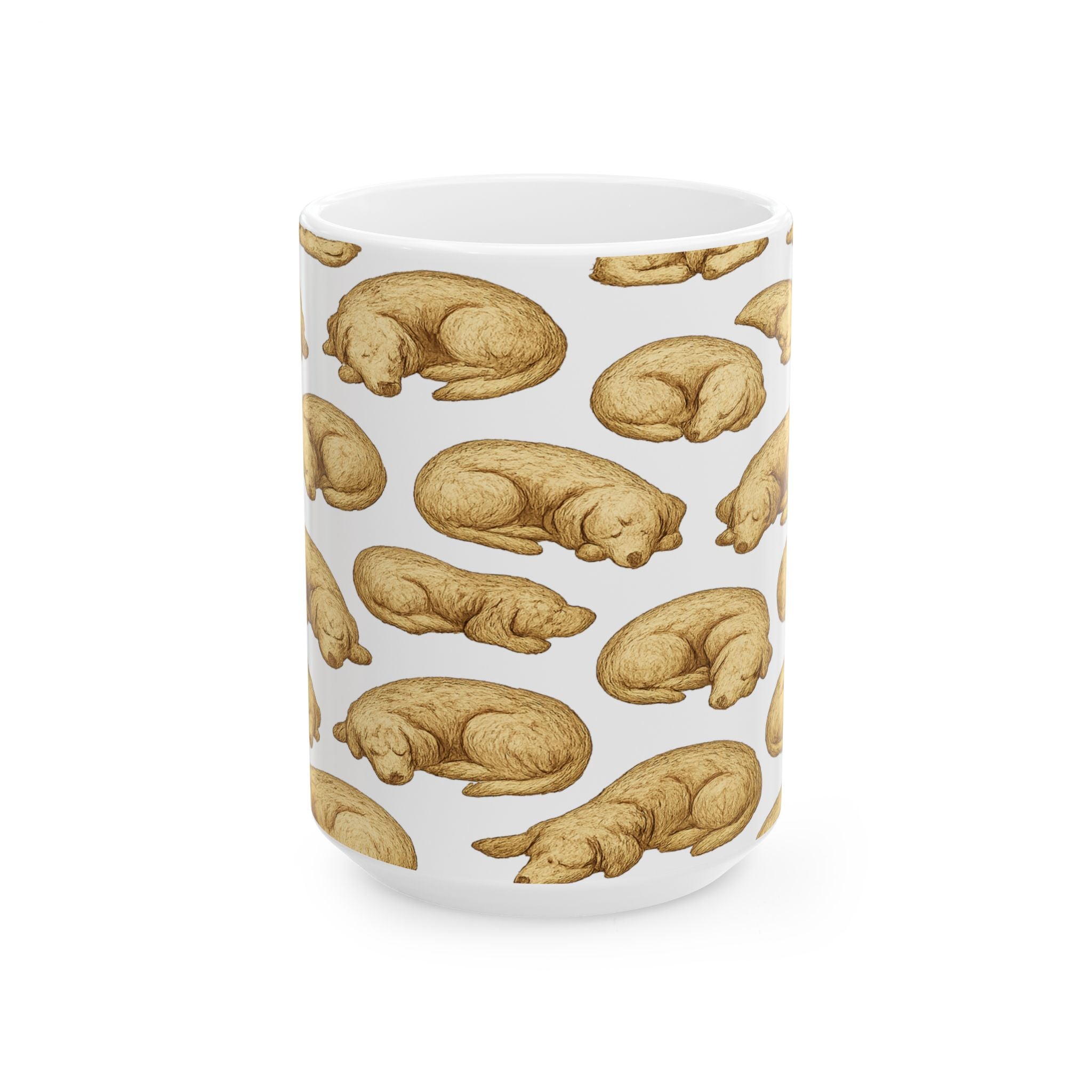 Vintage Sleeping Dogs Full Wrap Coffee Mug | Dogs Gift | Ceramic Mug