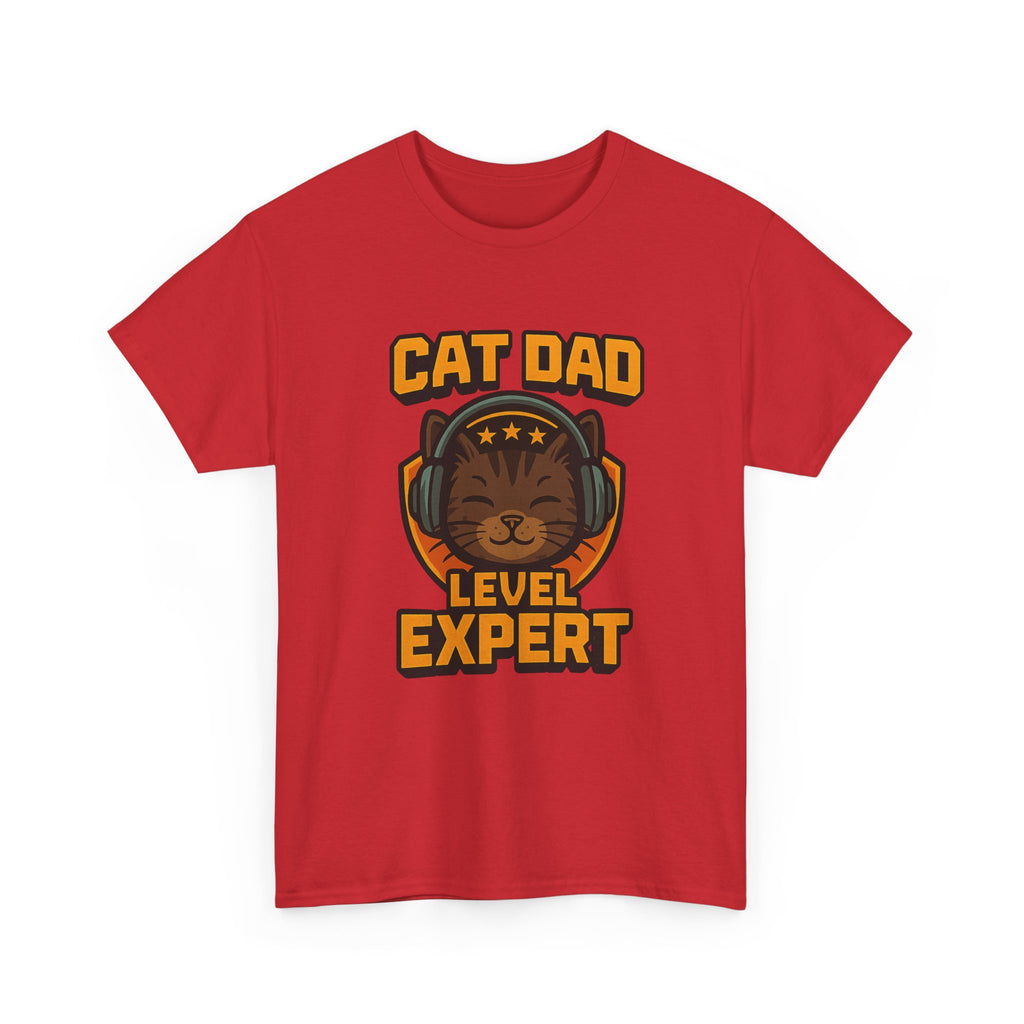 Cat Dad Level Expert Feline T-Shirt | Cat Lover Gift | Graphic Tee