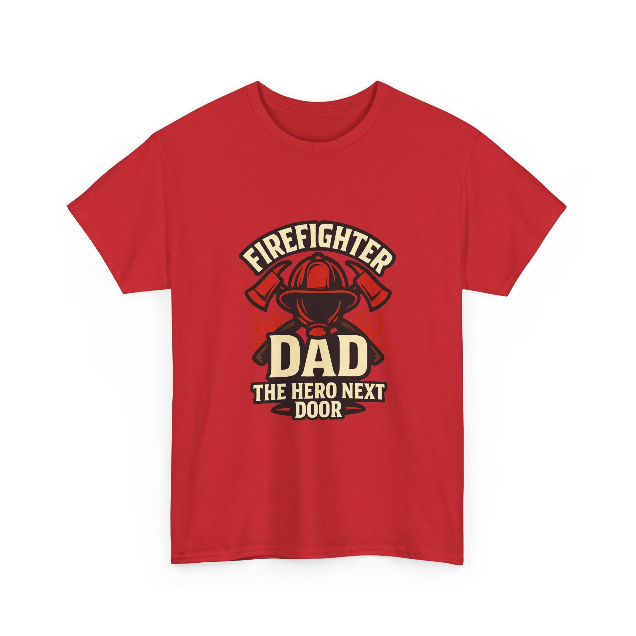 Firefighter Dad The Hero Next Door T-Shirt | Gift for Dad | Graphic Tee