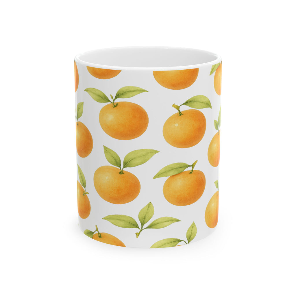 Watercolor Oranges Pattern Coffee Mug | Fruit Lover Gift | Ceramic Mug