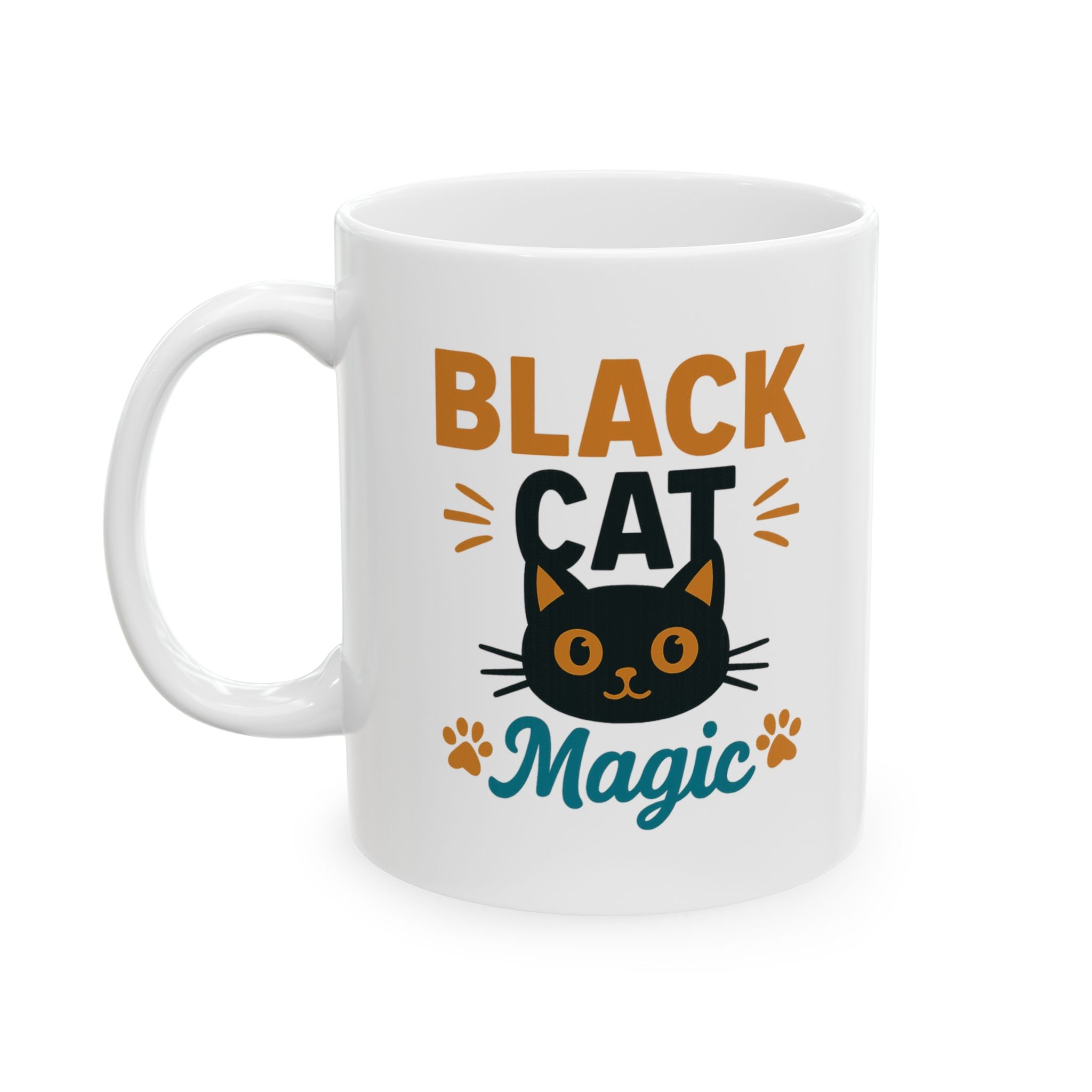 Black Cat Familiar Vibes Coffee Mug | Cat Witch Humor Gift | Ceramic Mug