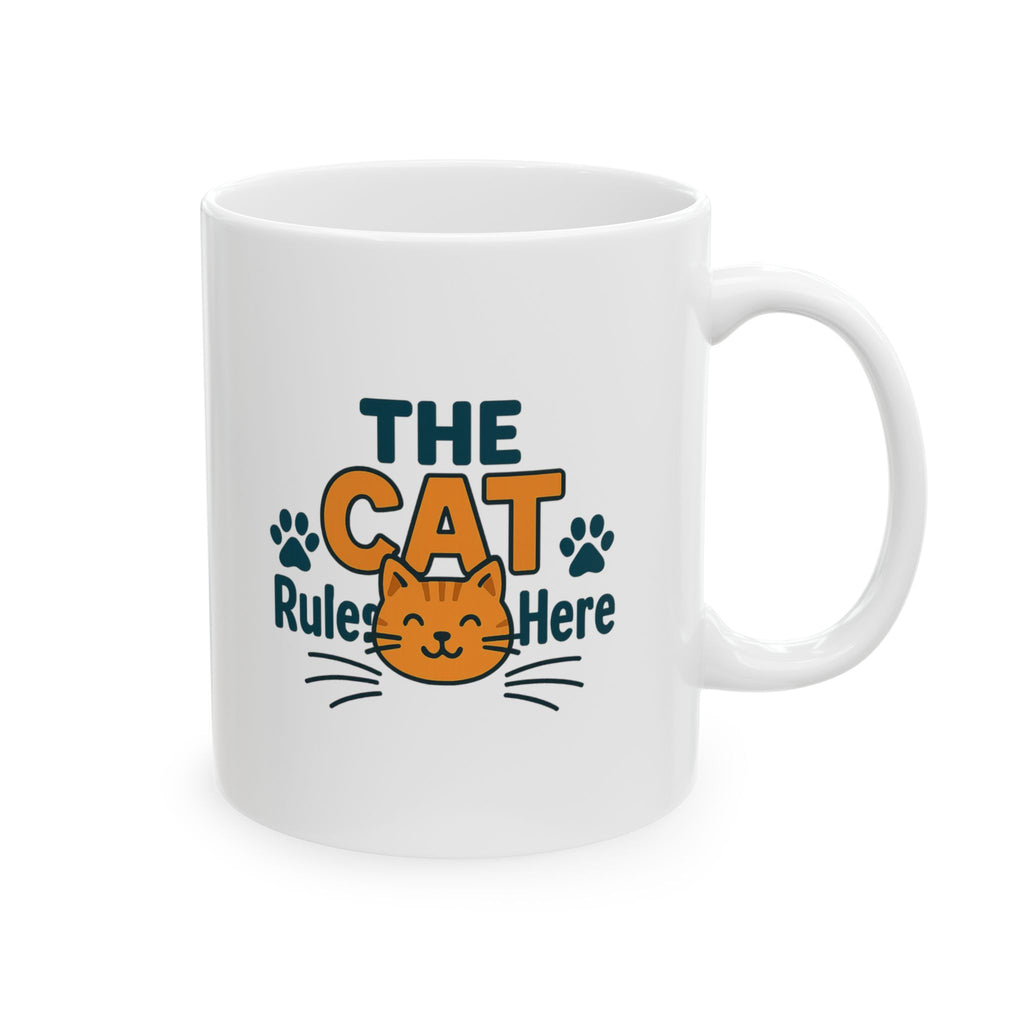 The Cat Is The Boss Here Coffee Mug | Funny Cat Owner Gift | Ceramic Mug