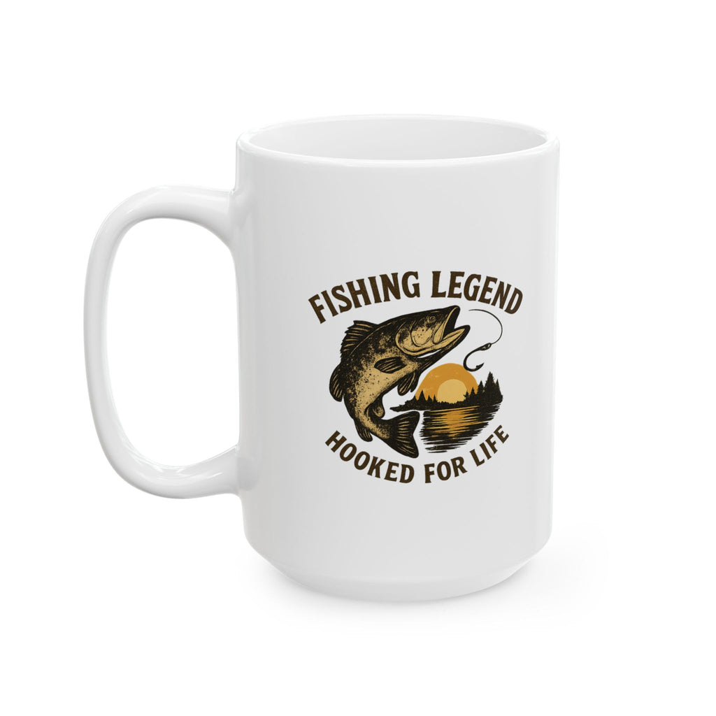 Fishing Legend Hooked For Life Coffee Mug | Fishing Lover Gift | Ceramic Mug