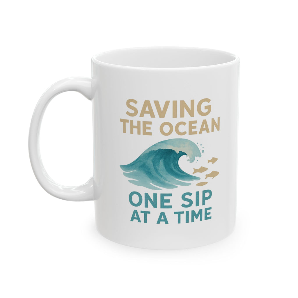 Marine Biologist Saving The Ocean One Sip At A Time Coffee Mug | Unique Gift | Ceramic Mug