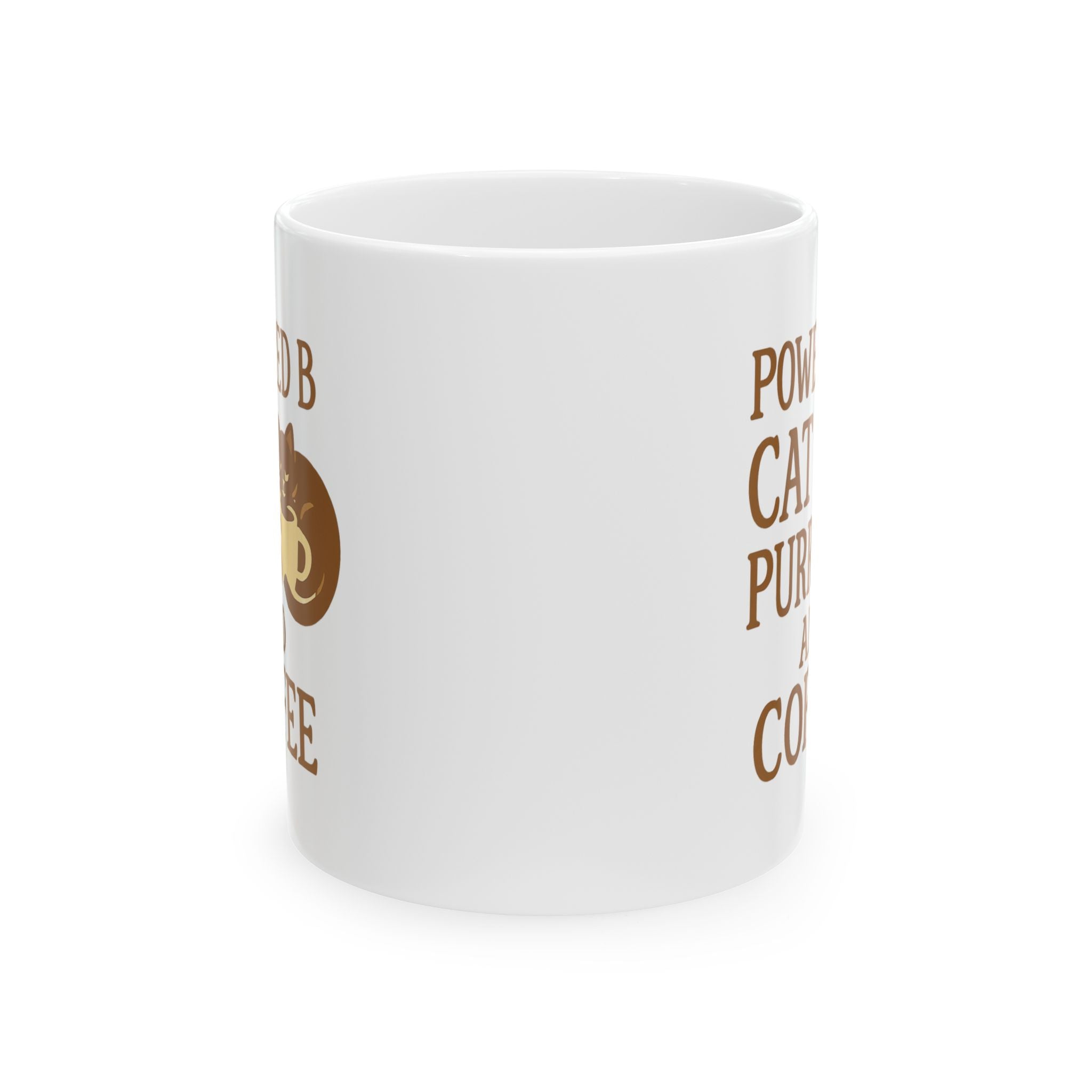 Powered By Cat Purrs And Coffee Coffee Mug | Cat Lover Gift | Ceramic Mug