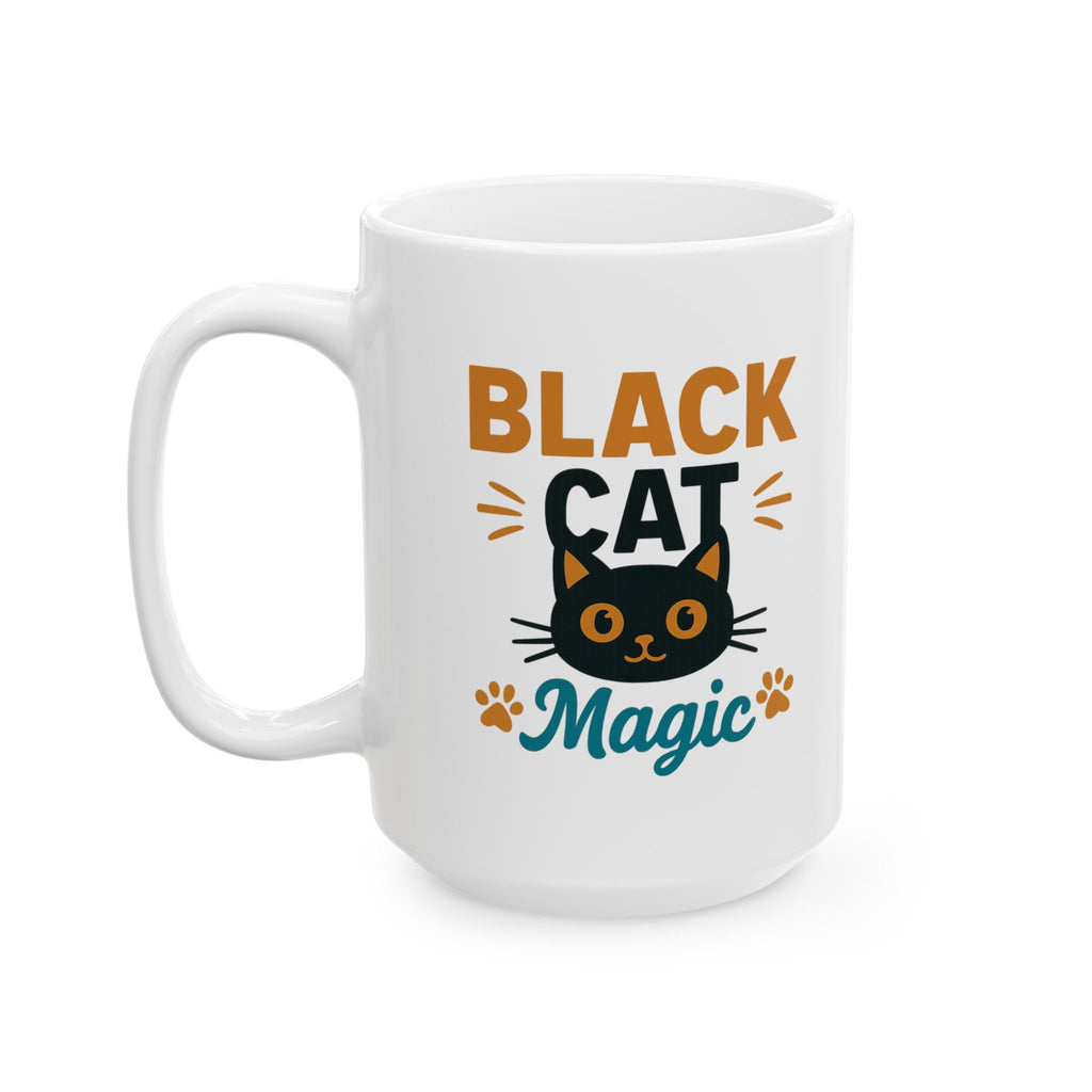 Black Cat Familiar Vibes Coffee Mug | Cat Witch Humor Gift | Ceramic Mug