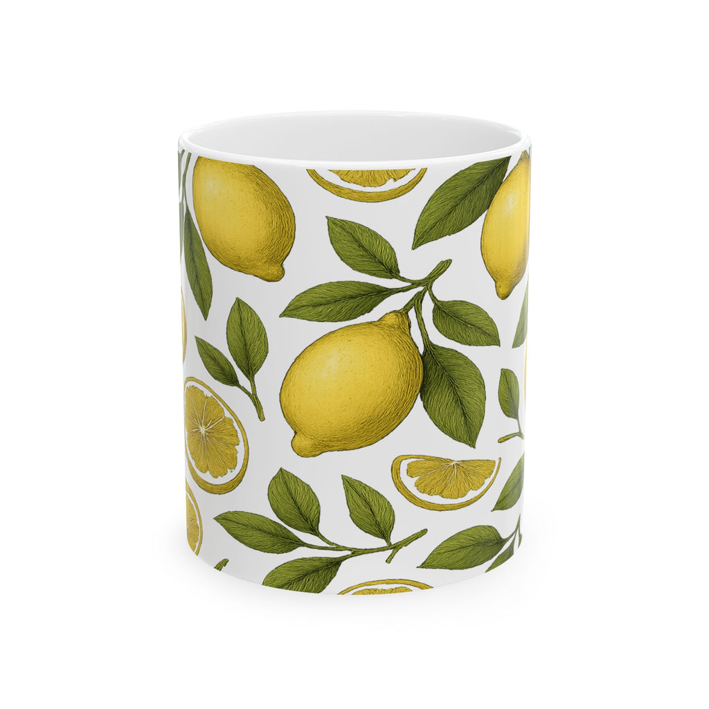 Botanical Lemons Full Wrap Coffee Mug | Fruit Gift | Ceramic Mug