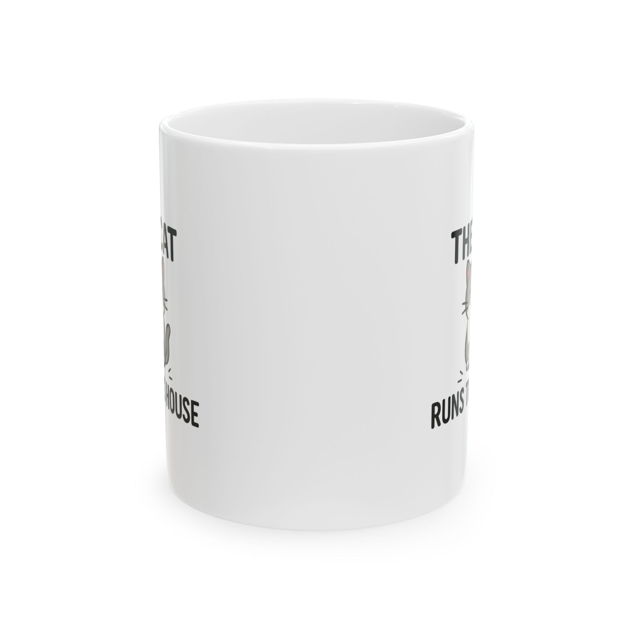 The Cat Runs This House Coffee Mug | Funny Cat Gift | Ceramic Mug