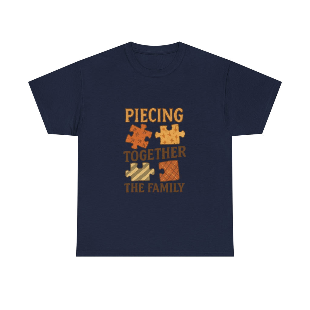 Quilting Grandma Piecing Together The Family T-Shirt | Gift for Grandma | Graphic Tee