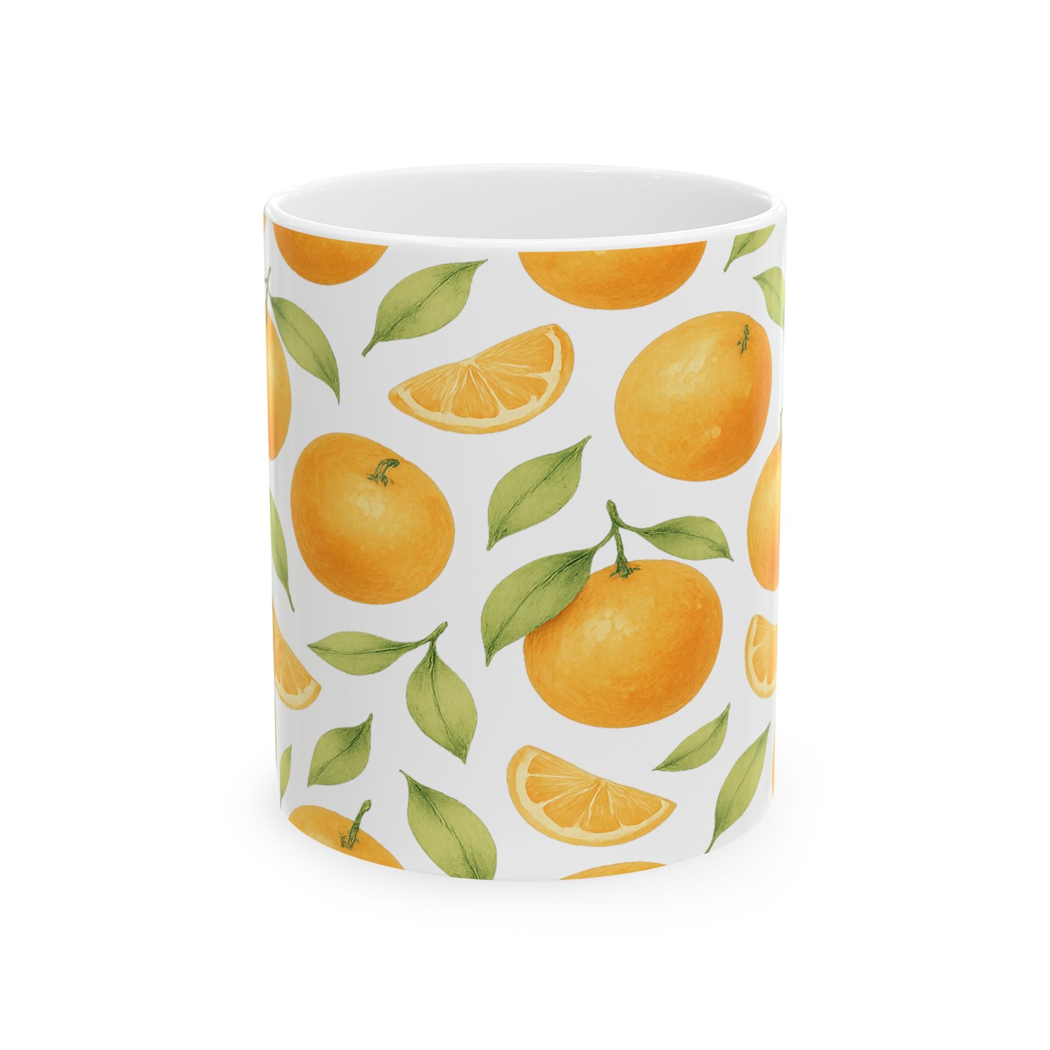 Watercolor Oranges Full Wrap Coffee Mug | Fruit Gift | Ceramic Mug