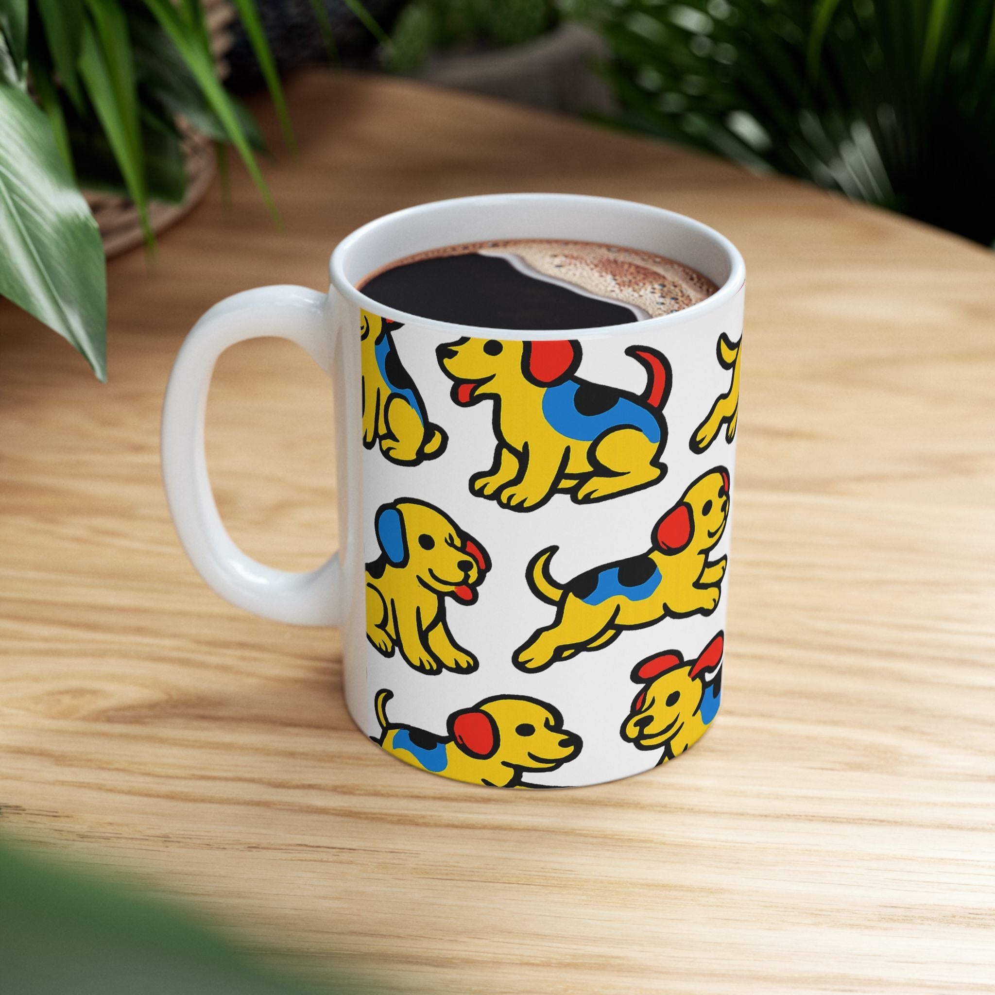Bold Playful Puppies Full Wrap Coffee Mug | Dogs Gift | Ceramic Mug