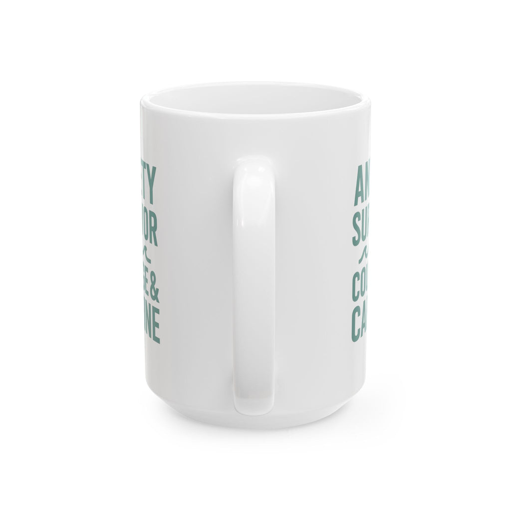 Anxiety Survivor Fueled By Courage And Caffeine Coffee Mug | Unique Gift | Ceramic Mug