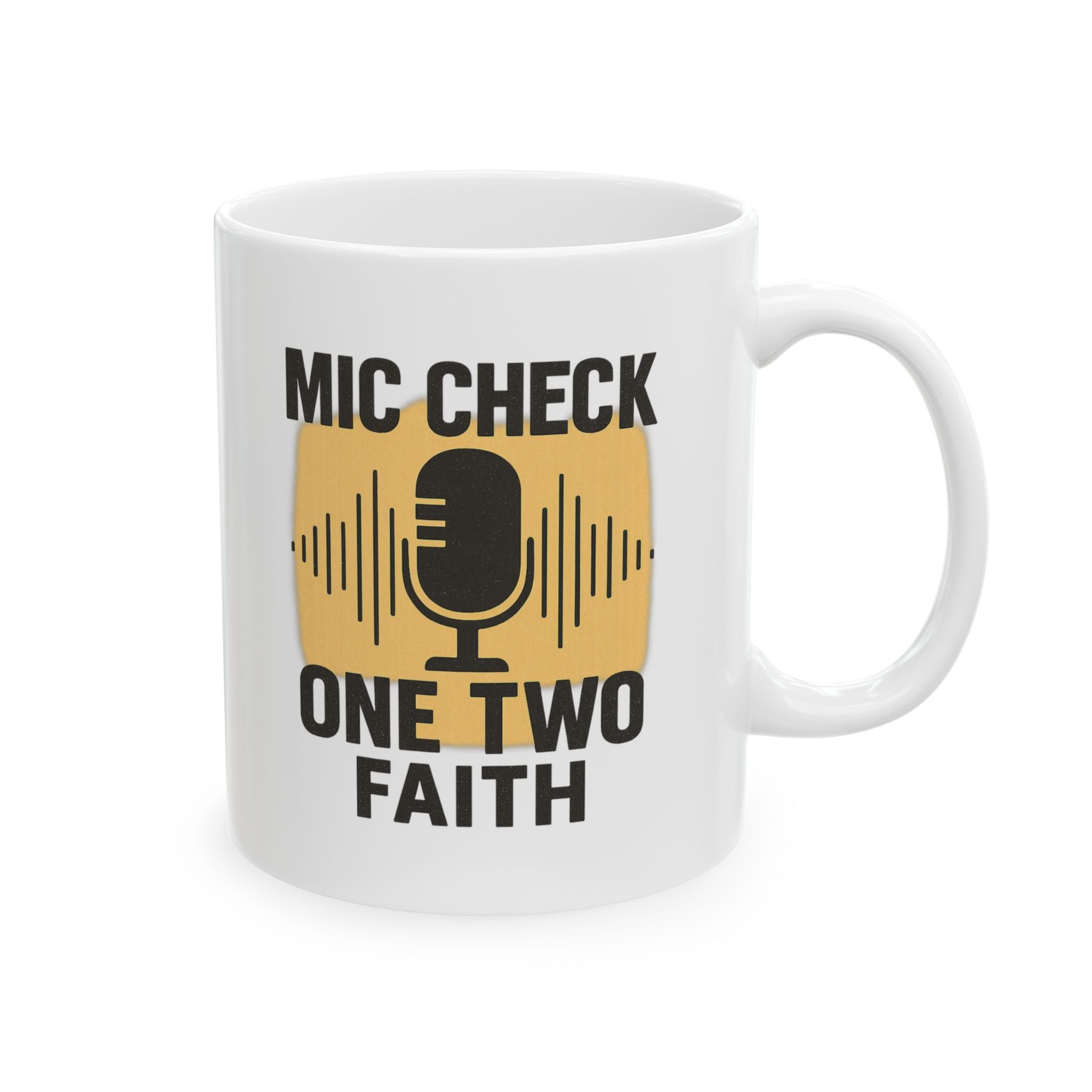 Worship Leader Mic Check One Two Faith Coffee Mug | Unique Gift | Ceramic Mug