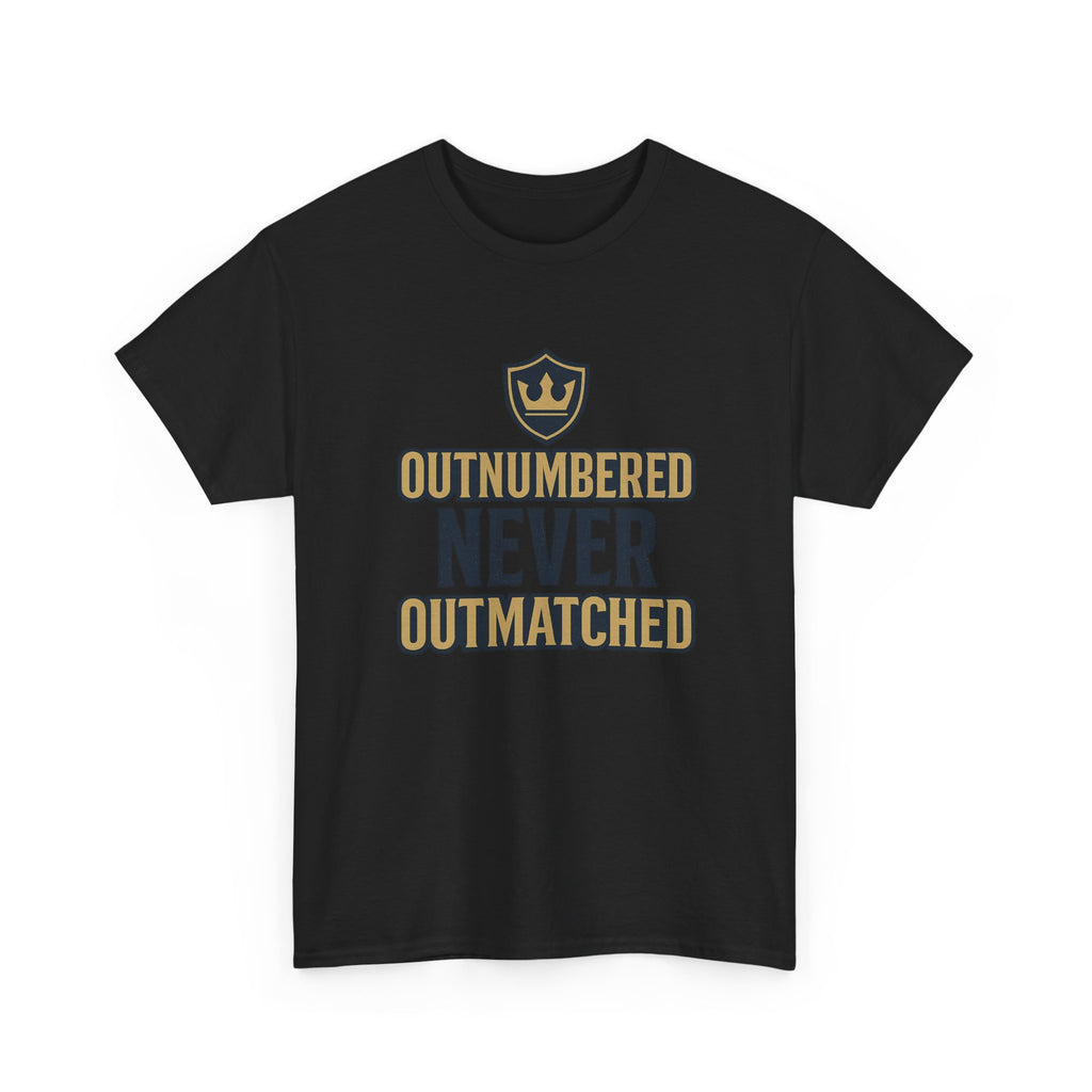 Dad of Girls Outnumbered Never Outmatched T-Shirt | Gift for Dad | Graphic Tee