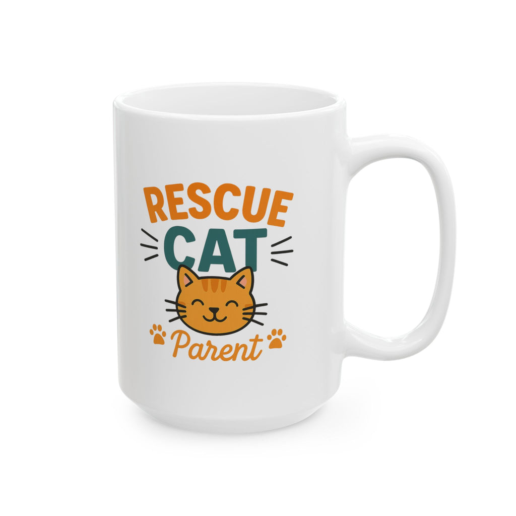 Saved By A Rescue Cat Coffee Mug | Funny Rescue Pet Gift | Ceramic Mug