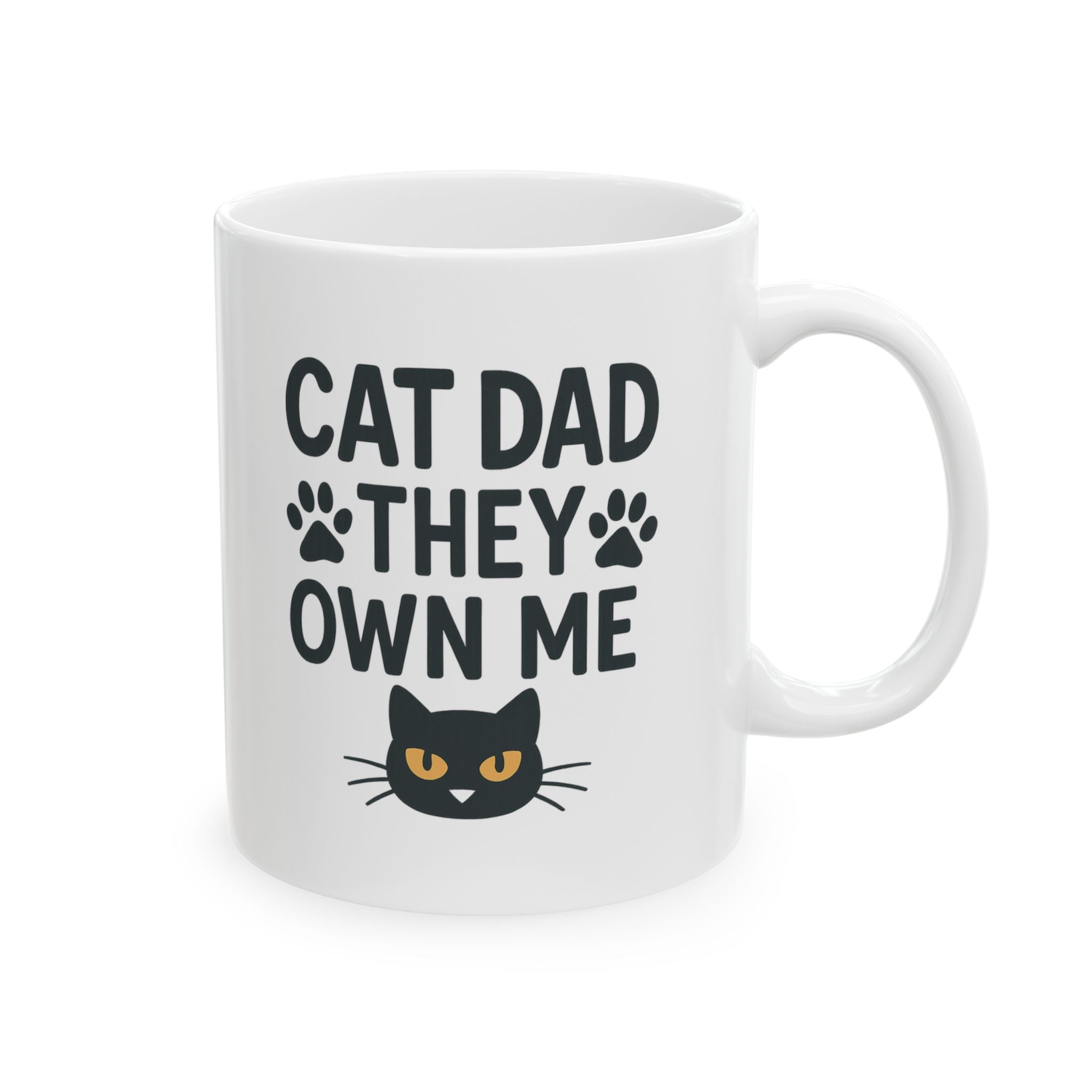 Cat Dad They Own Me I Know Coffee Mug | Cat Lover Gift | Ceramic Mug