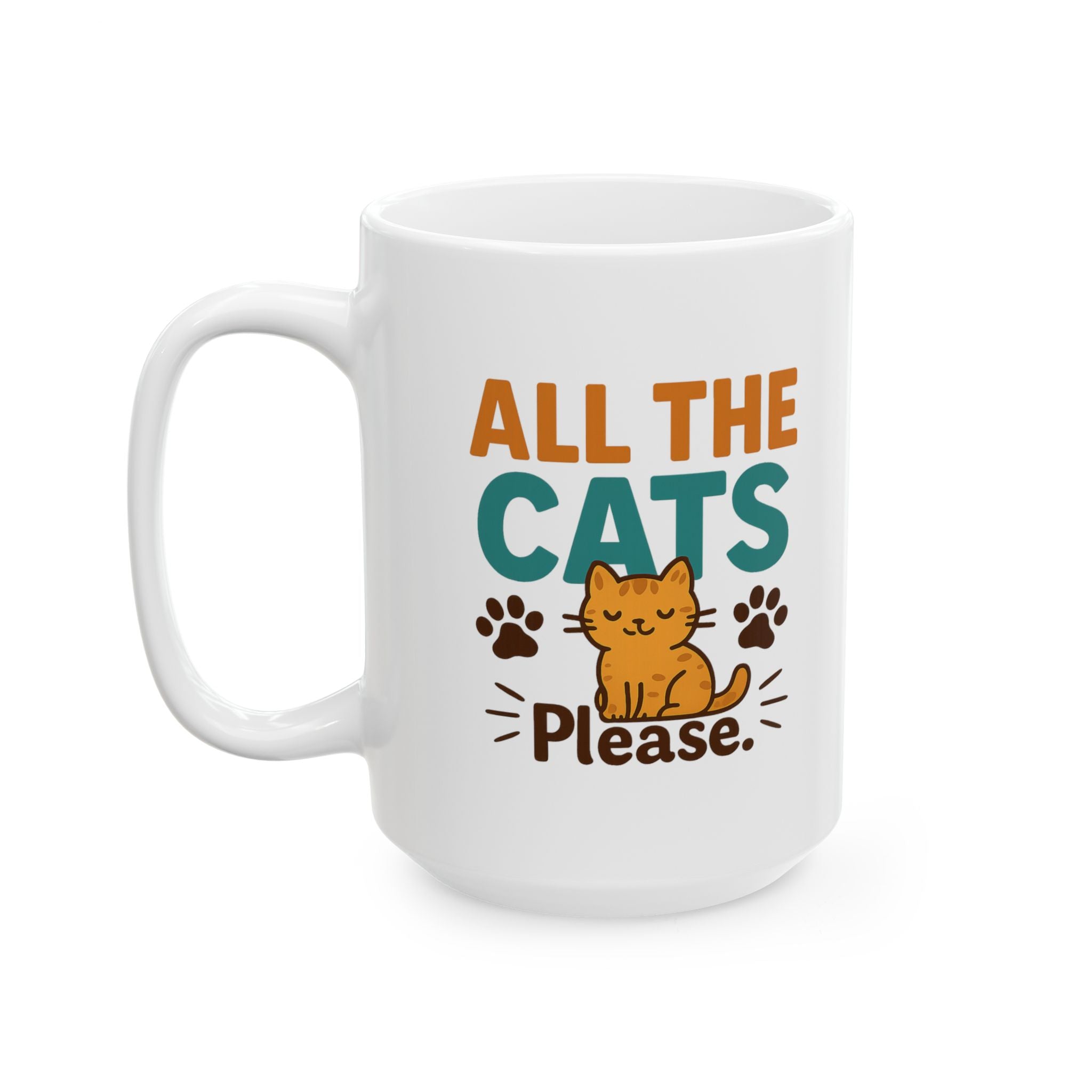 All My Kids Have Four Paws Coffee Mug | Funny Cat Mom Humor | Ceramic Mug