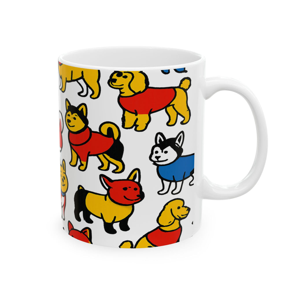 Bold Dogs In Sweaters Full Wrap Coffee Mug | Dogs Gift | Ceramic Mug