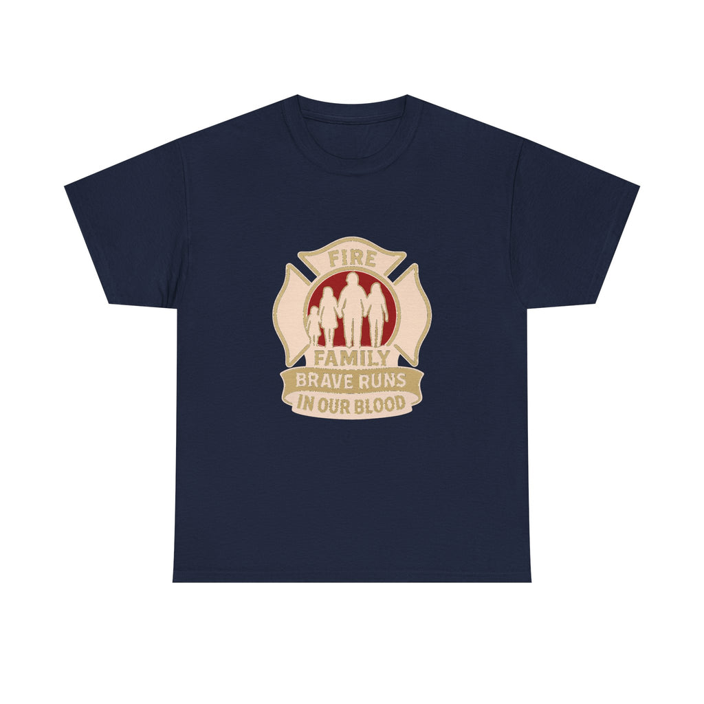 Firefighter Family Brave Runs In Our Blood T-Shirt | Unique Gift | Graphic Tee