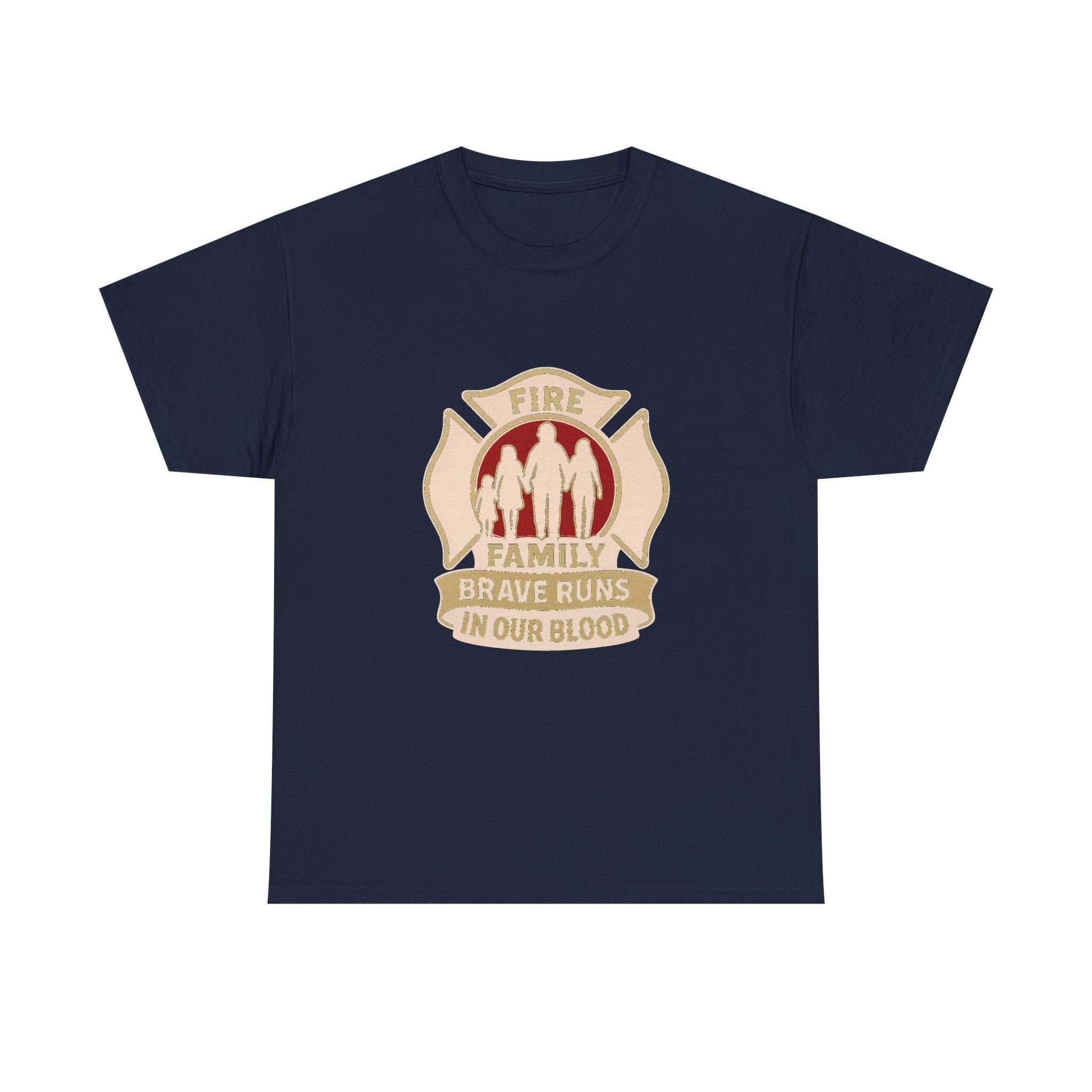 Firefighter Family Brave Runs In Our Blood T-Shirt | Unique Gift | Graphic Tee