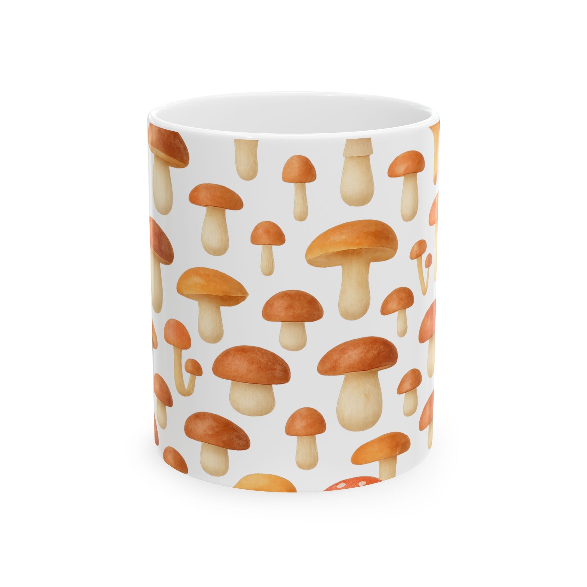 Watercolor Forest Mushrooms Pattern Coffee Mug | Mushrooms Lover Gift | Ceramic Mug