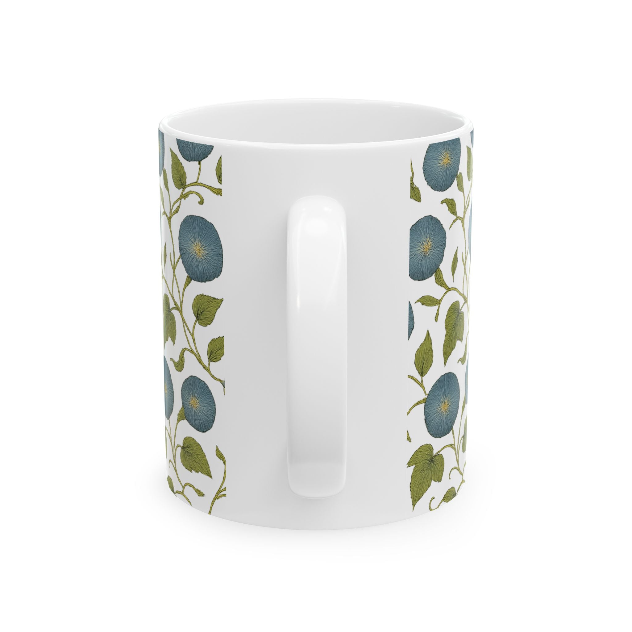 Vintage Morning Glory Vine Full Wrap Coffee Mug | Flowers Gift | Ceramic Mug