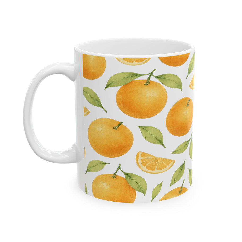 Watercolor Oranges Full Wrap Coffee Mug | Fruit Gift | Ceramic Mug