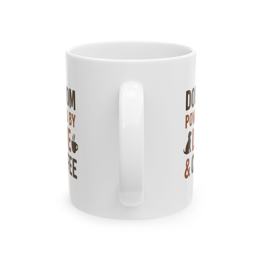 Dog Mom Powered by Love and Coffee Coffee Mug | Dog Lover Gift | Ceramic Mug