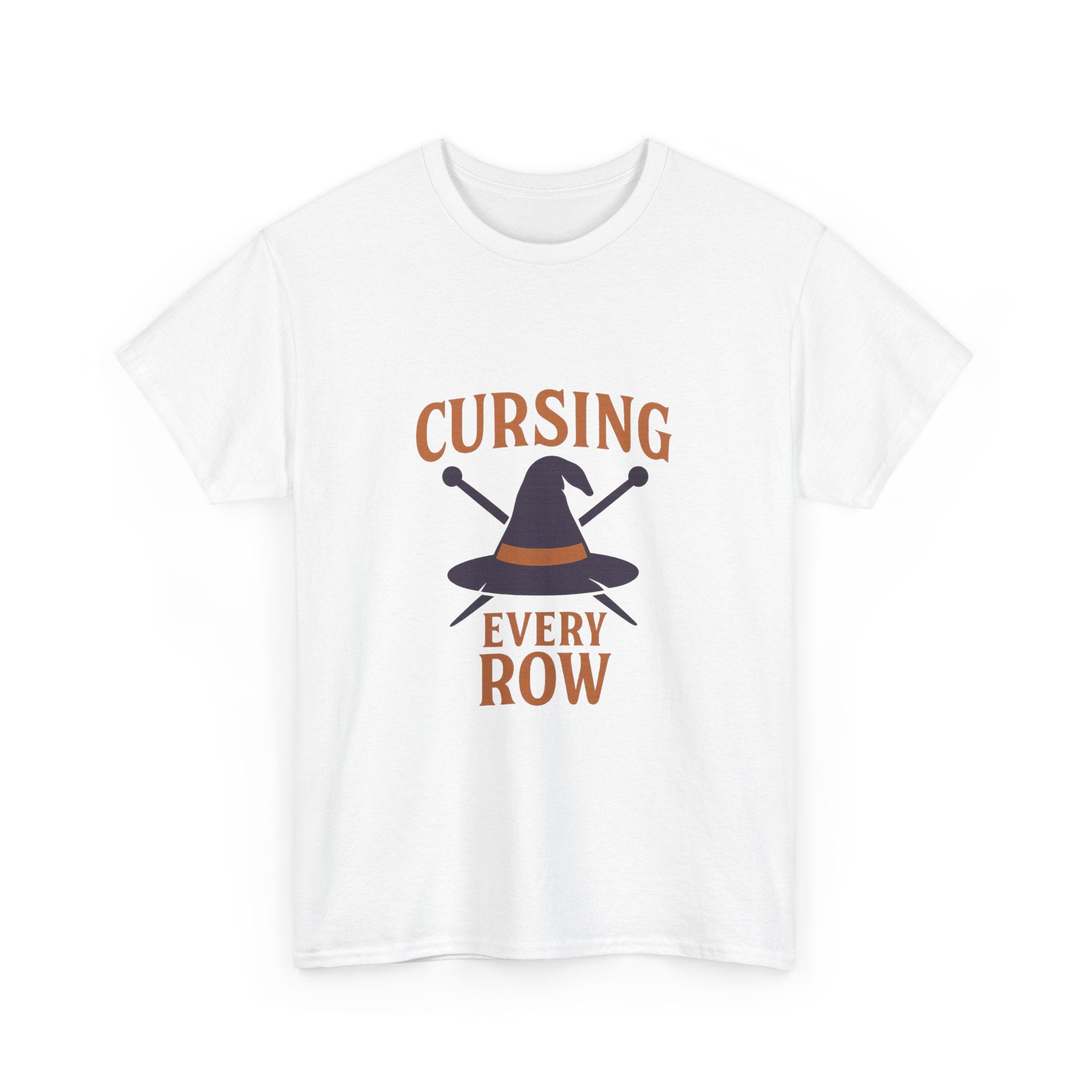 Knitting Witch Cursing Every Row T-Shirt | Unique Gift | Graphic Tee