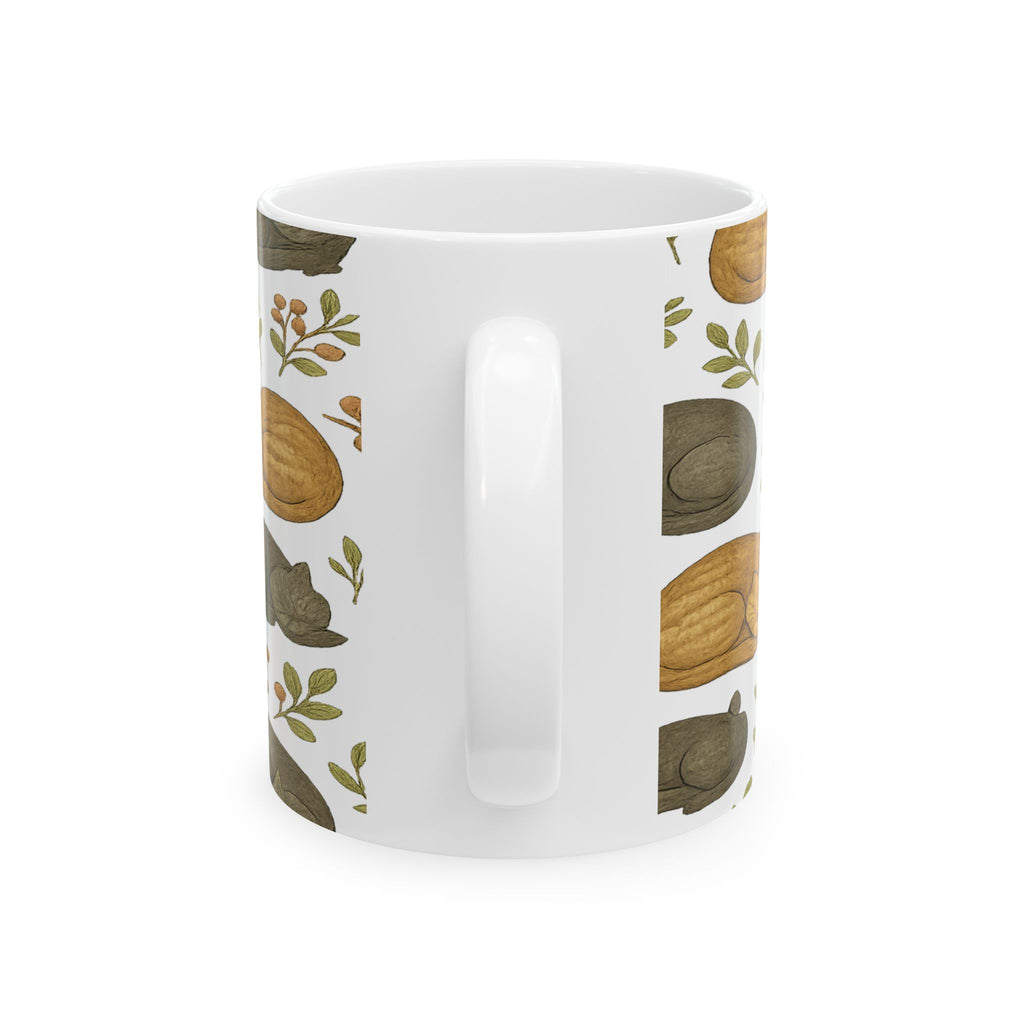 Vintage Sleeping Cats Full Wrap Coffee Mug | Cats Gift | Ceramic Mug
