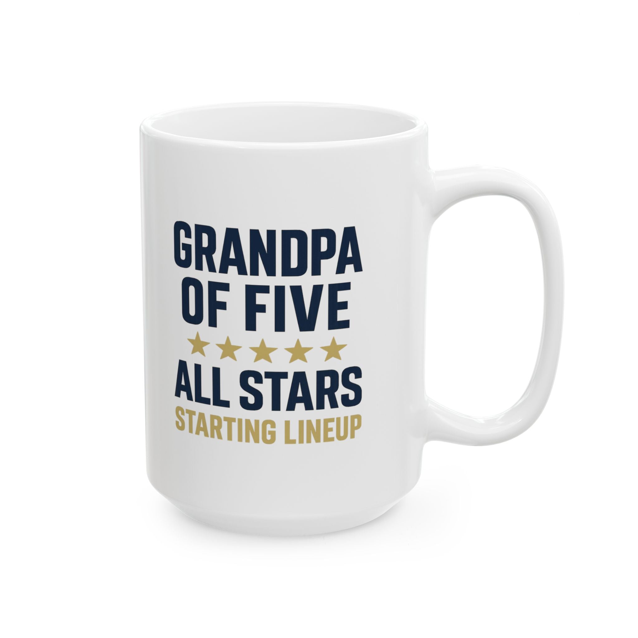 Grandpa Of Five All Stars Starting Lineup Coffee Mug | Gift for Grandpa | Ceramic Mug