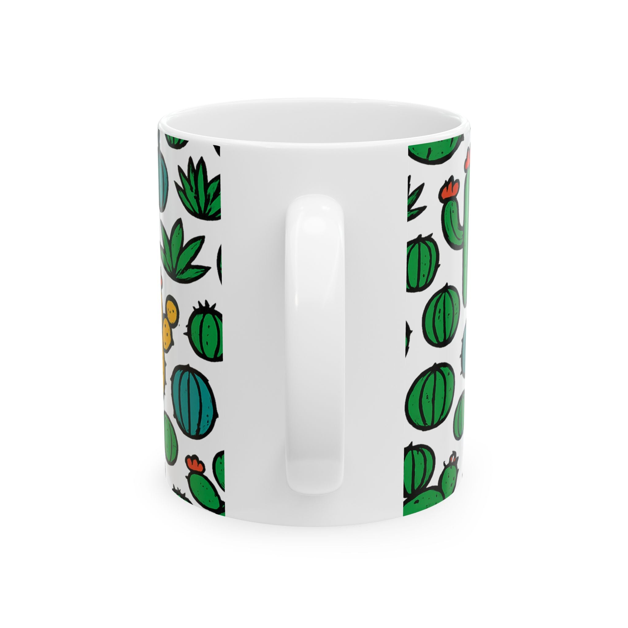 Bold Mixed Cactus Collection Full Wrap Coffee Mug | Cactus Gift | Ceramic Mug